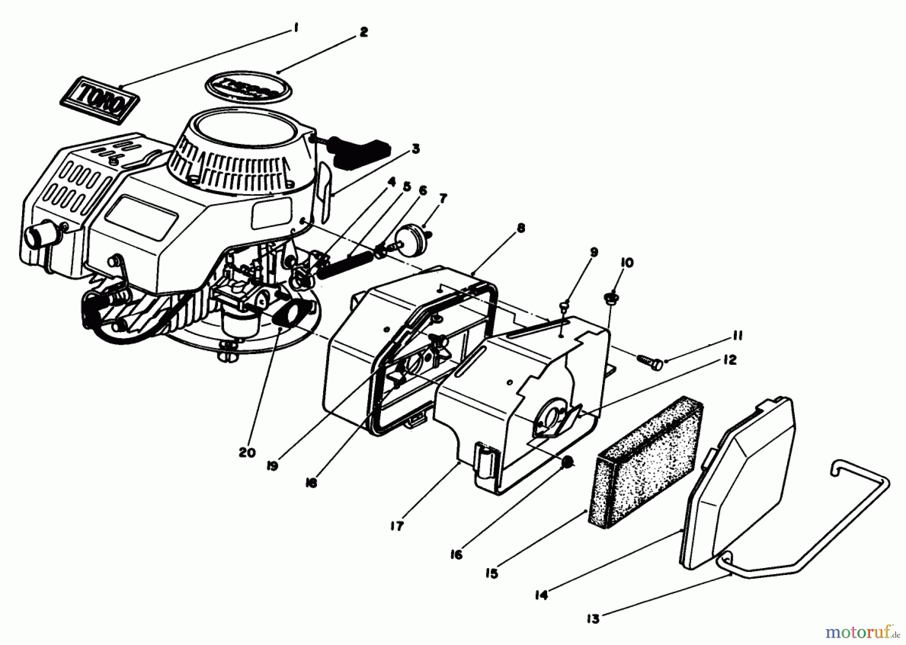 Toro Neu Engines 59260 - Toro Replacement Engine, 2-Cycle, 1986 (6000001-6999999) ENGINE ASSEMBLY