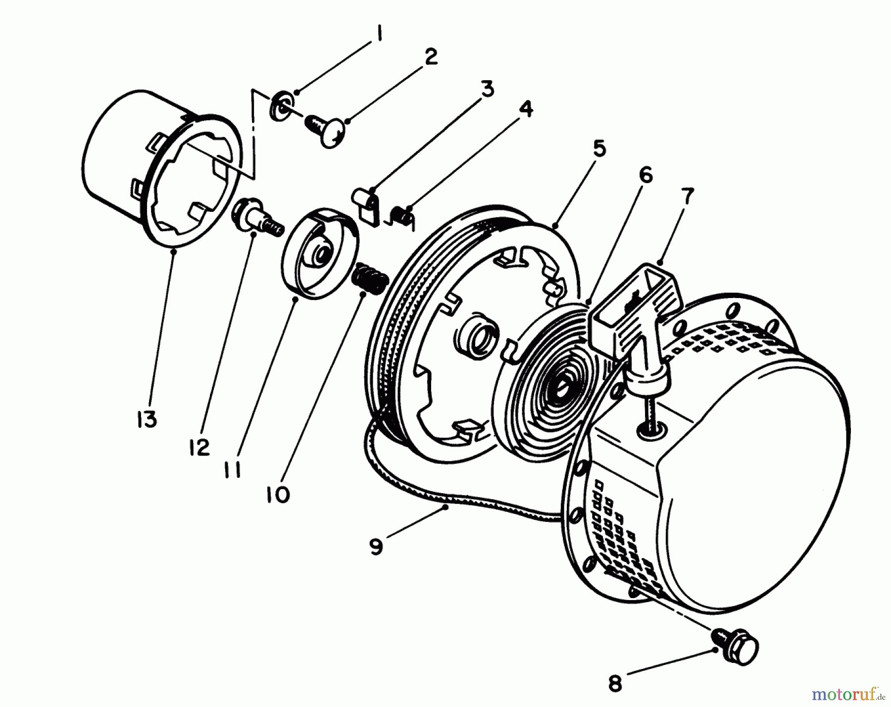 Toro Neu Engines 59265 - Toro Replacement Engine, 4-Cycle, 1984 (4000001-4999999) RECOIL STARTER ASSEMBLY