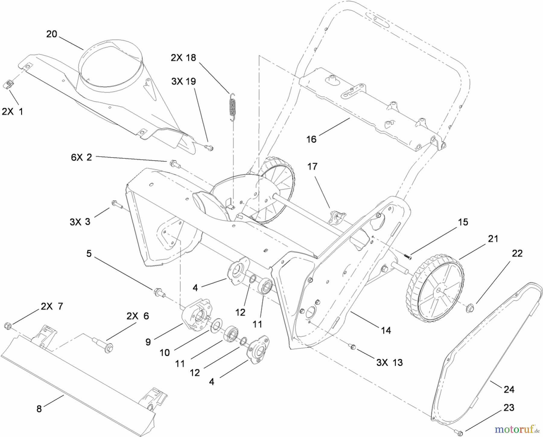 Toro Neu Snow Blowers/Snow Throwers Seite 1 38593 - Toro Power Clear Snowthrower, 2011 (311000001-311999999) MAIN FRAME ASSEMBLY