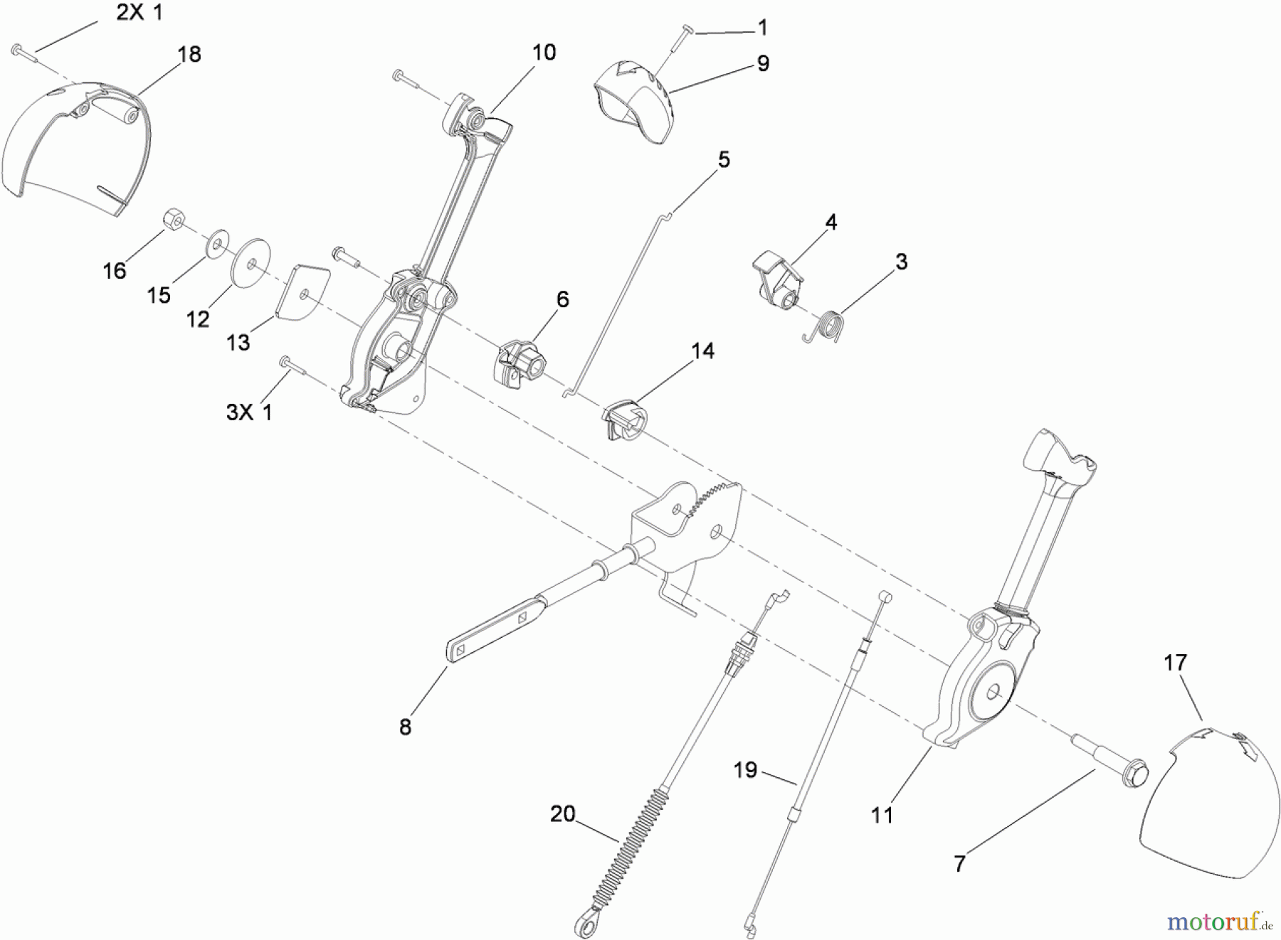  Toro Neu Snow Blowers/Snow Throwers Seite 1 38597 (826 O) - Toro Power Max 826 O Snowthrower, 2012 (312000001-312999999) CHUTE CONTROL LEVER ASSEMBLY