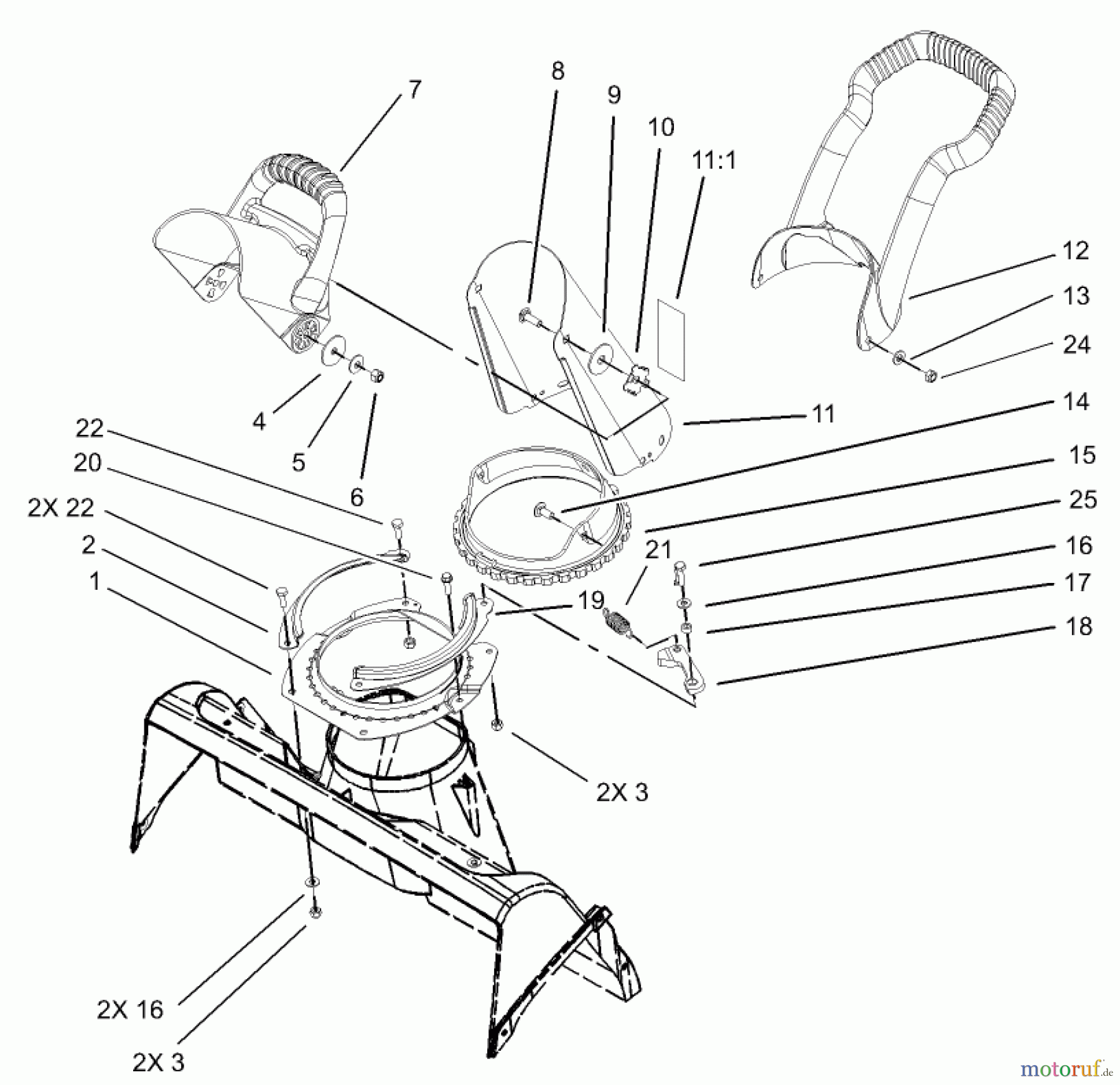  Toro Neu Snow Blowers/Snow Throwers Seite 1 38600 - Toro Snow Commander Snowthrower, 2004 (240000001-240999999) CHUTE ASSEMBLY