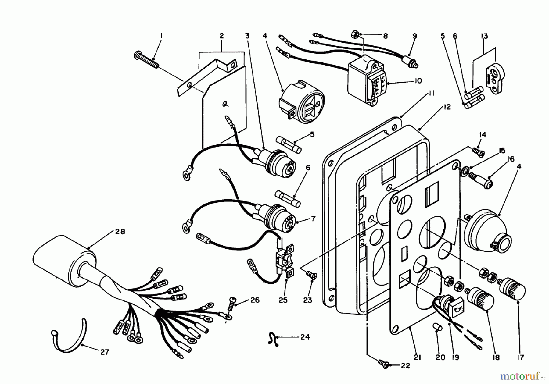Toro Neu Generators 62005 (T500) - Toro Generator, T500, 1984 (4000001-4999999) CONTROL PANEL ASSEMBLY