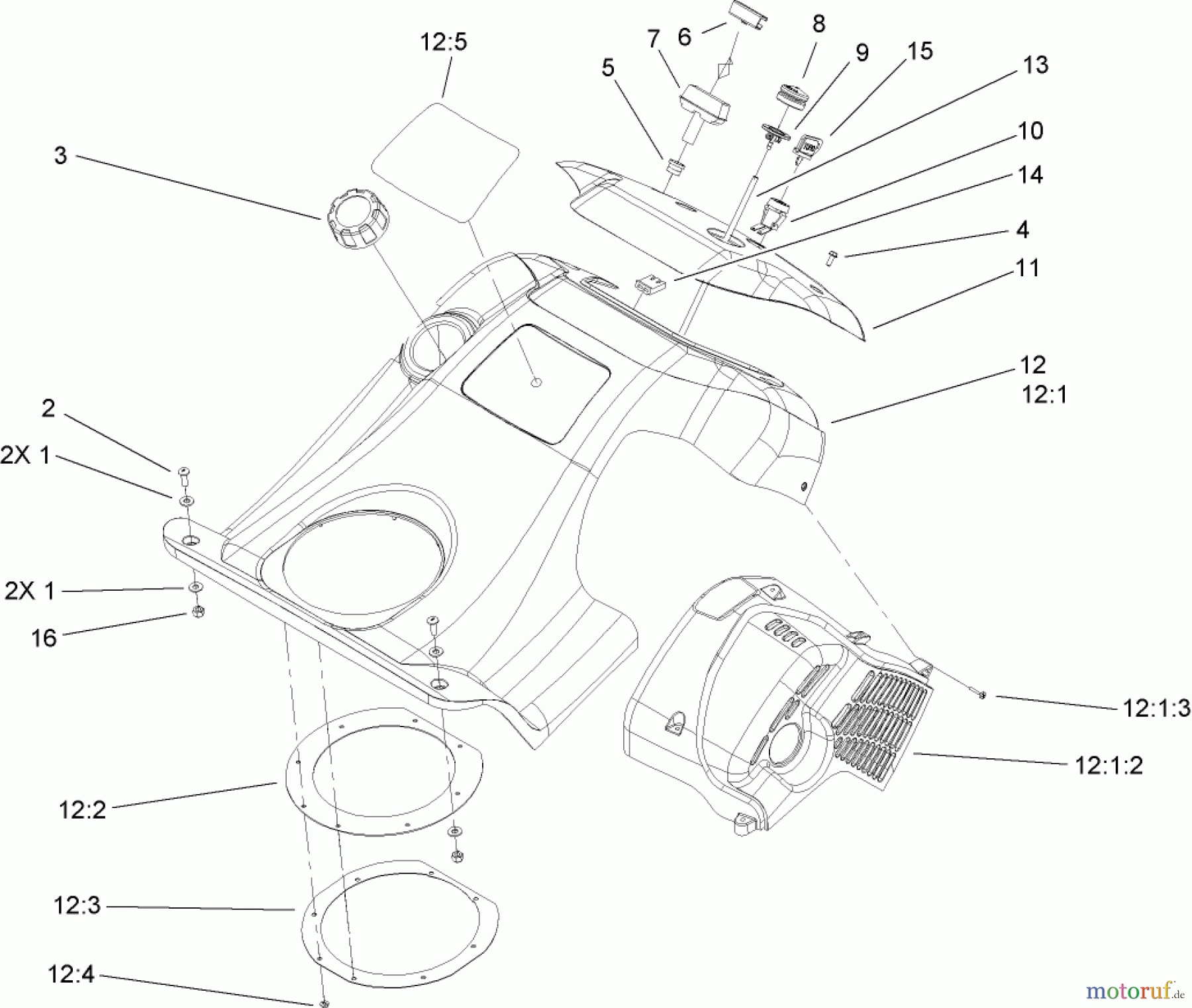Toro Neu Snow Blowers/Snow Throwers Seite 2 38602 - Toro Snow Commander Snowthrower, 2006 (260000001-260010000) UPPER SHROUD ASSEMBLY
