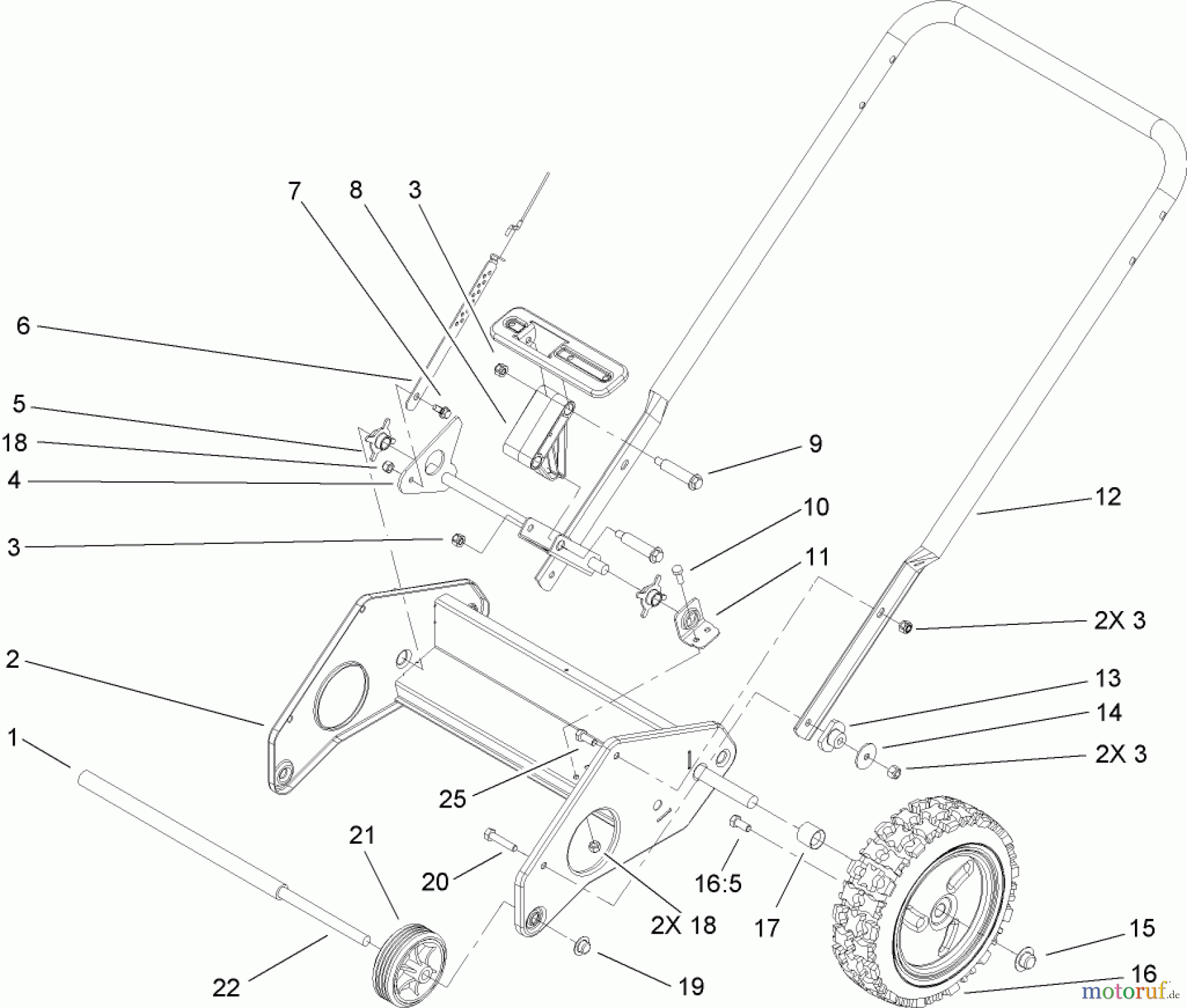 Toro Neu Snow Blowers/Snow Throwers Seite 2 38602 - Toro Snow Commander Snowthrower, 2008 (280000001-280999999) LOWER HANDLE ASSEMBLY