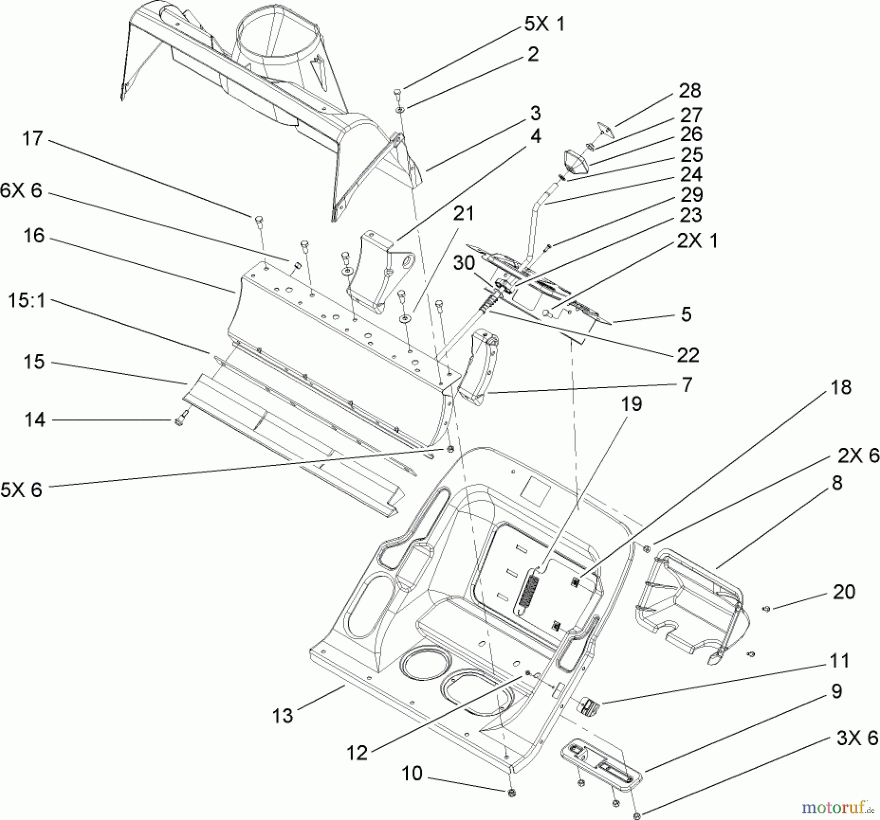  Toro Neu Snow Blowers/Snow Throwers Seite 2 38603 - Toro Snow Commander Snowthrower, 2005 (250000001-250999999) LOWER HOUSING ASSEMBLY