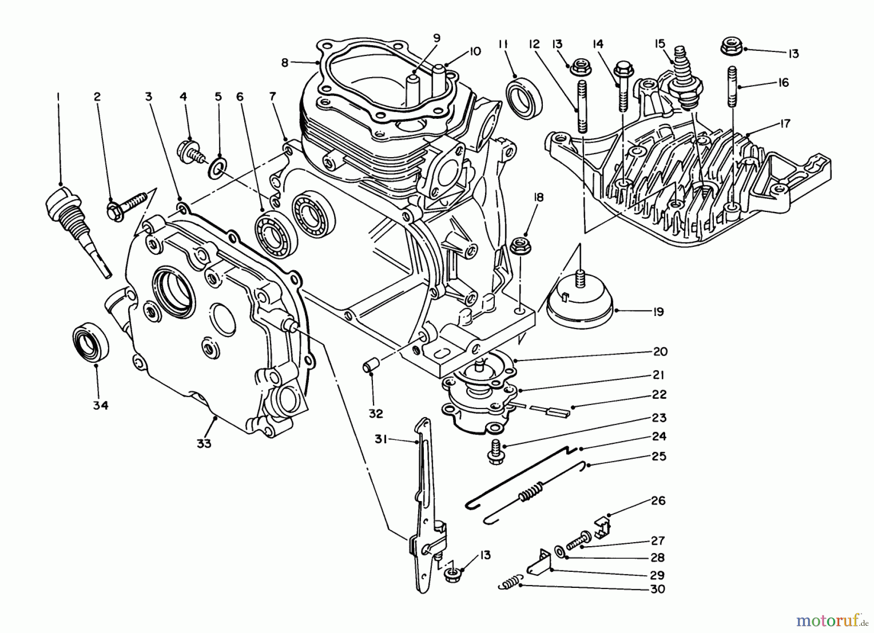 Toro Neu Generators 62008 (T800) - Toro Generator, T800, 1986 (6000001-6999999) CYLINDER ASSEMBLY