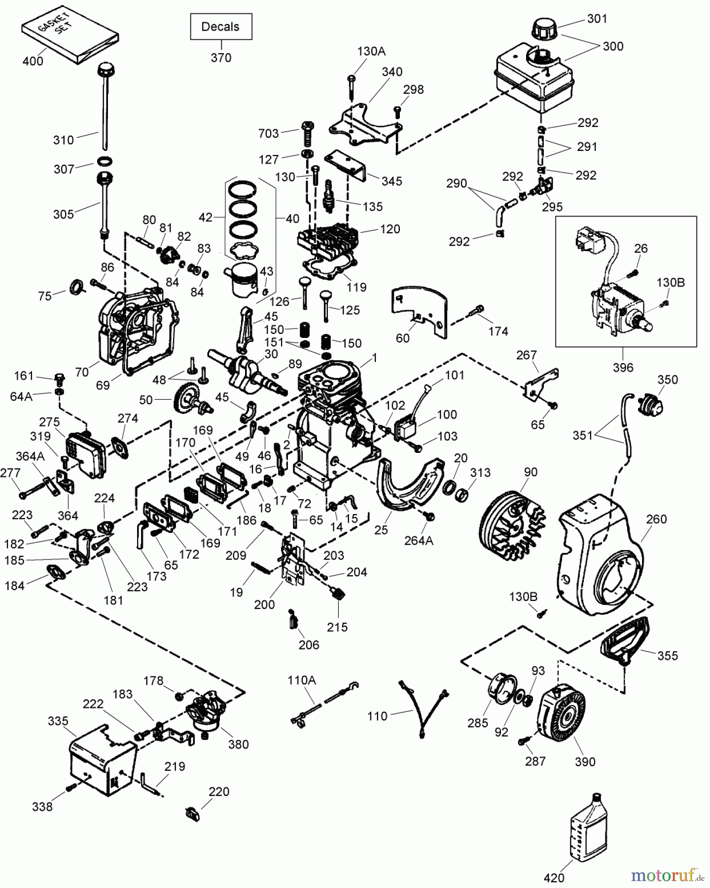  Toro Neu Snow Blowers/Snow Throwers Seite 2 38605 (522) - Toro 522 Power Throw Snowthrower, 2009 (290000001-290999999) ENGINE ASSEMBLY NO. 2 TECUMSEH LH195SA - 67435V