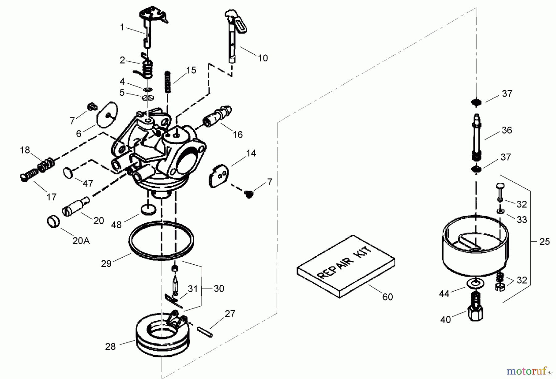 Toro Neu Snow Blowers/Snow Throwers Seite 2 38606 (622R) - Toro 622R Power Throw Snowthrower, 2007 (270000001-270999999) CARBURETOR ASSEMBLY NO. 640058A TECUMSEH OH195SA-72566G