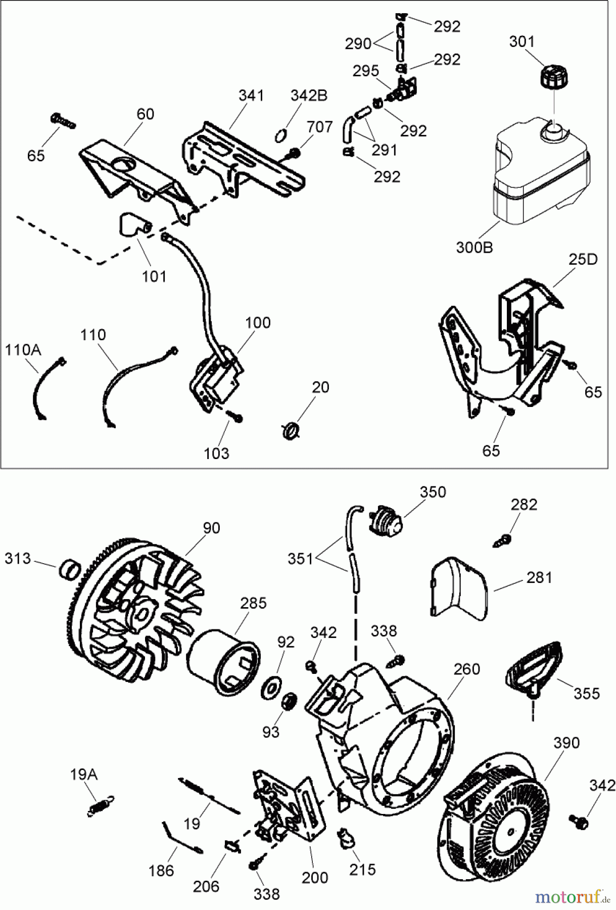 Toro Neu Snow Blowers/Snow Throwers Seite 2 38606 (622R) - Toro 622R Power Throw Snowthrower, 2009 (290000001-290999999) ENGINE ASSEMBLY NO. 2 TECUMSEH OH195SA-72566G