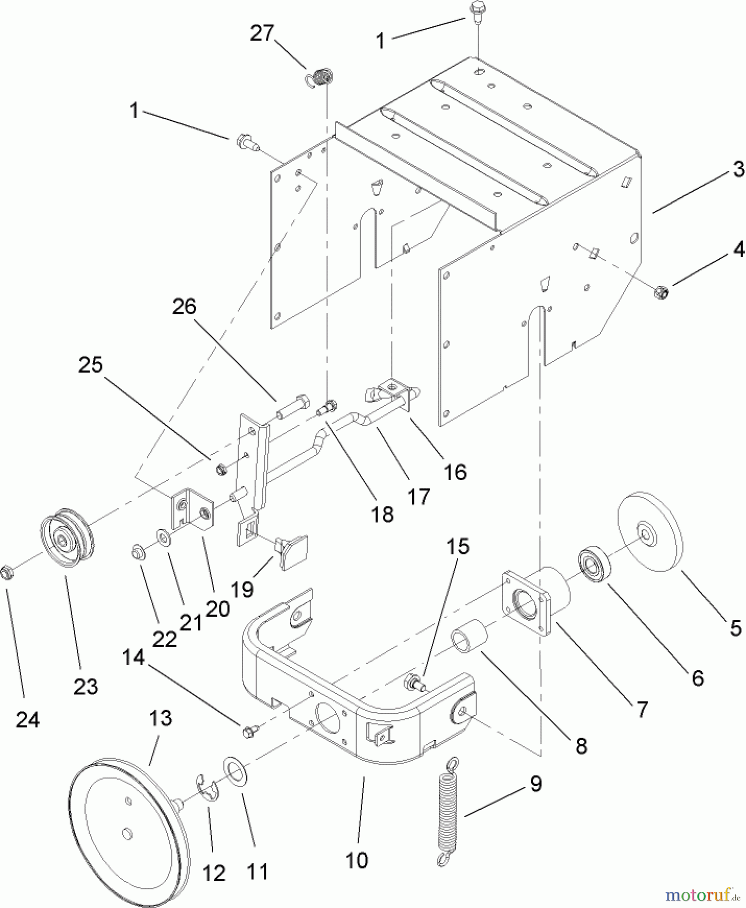 Toro Neu Snow Blowers/Snow Throwers Seite 2 38606 (622R) - Toro 622R Power Throw Snowthrower, 2009 (290000001-290999999) FRAME ASSEMBLY