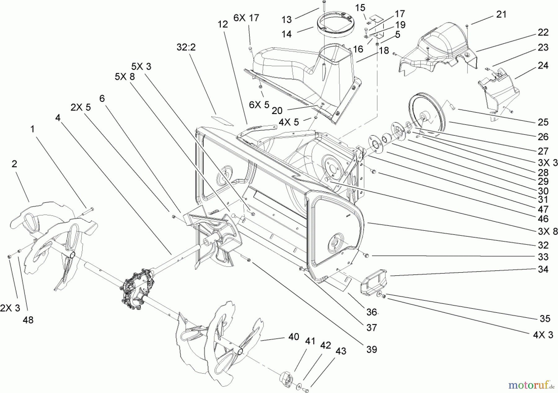  Toro Neu Snow Blowers/Snow Throwers Seite 2 38610 (6000) - Toro Power Max 6000 Snowthrower, 2008 (280000001-280999999) AUGER AND HOUSING ASSEMBLY