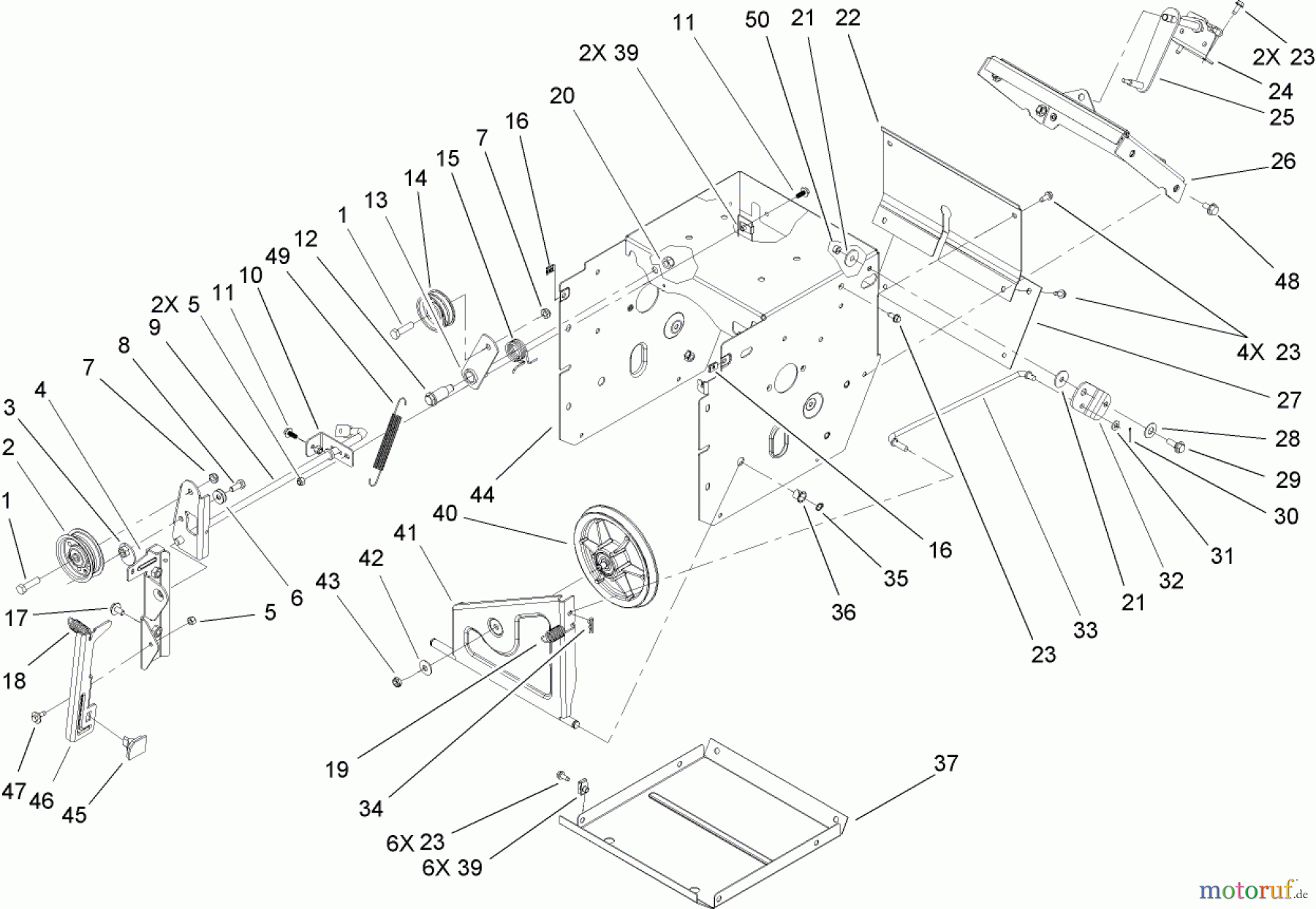 Toro Neu Snow Blowers/Snow Throwers Seite 2 38610 (726 TE) - Toro Power Max 726 TE Snowthrower, 2004 (240000001-240999999) FRAME ASSEMBLY