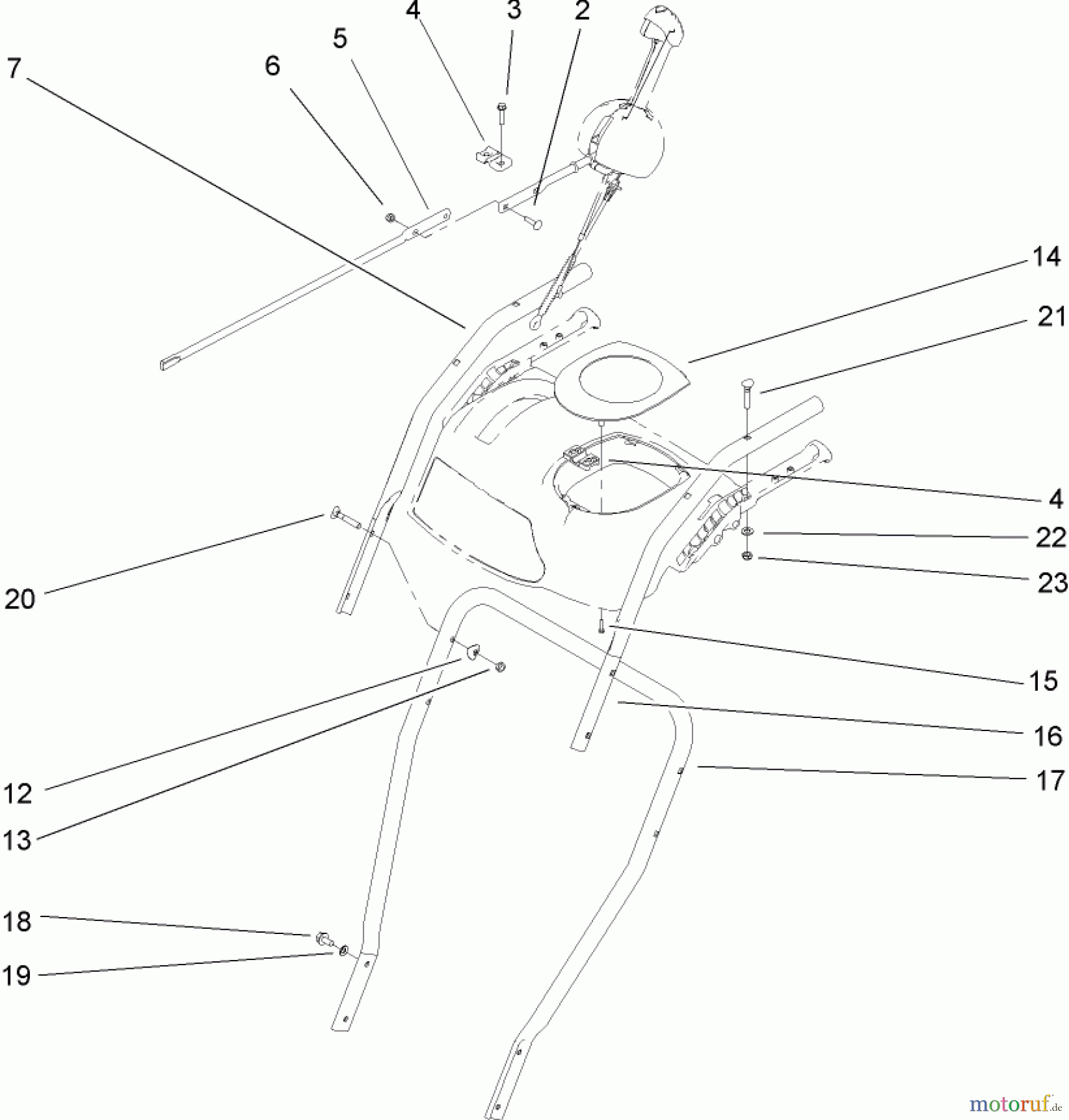 Toro Neu Snow Blowers/Snow Throwers Seite 2 38610 (726 TE) - Toro Power Max 726 TE Snowthrower, 2005 (250000001-250010000) HANDLE AND CONTROL ASSEMBLY