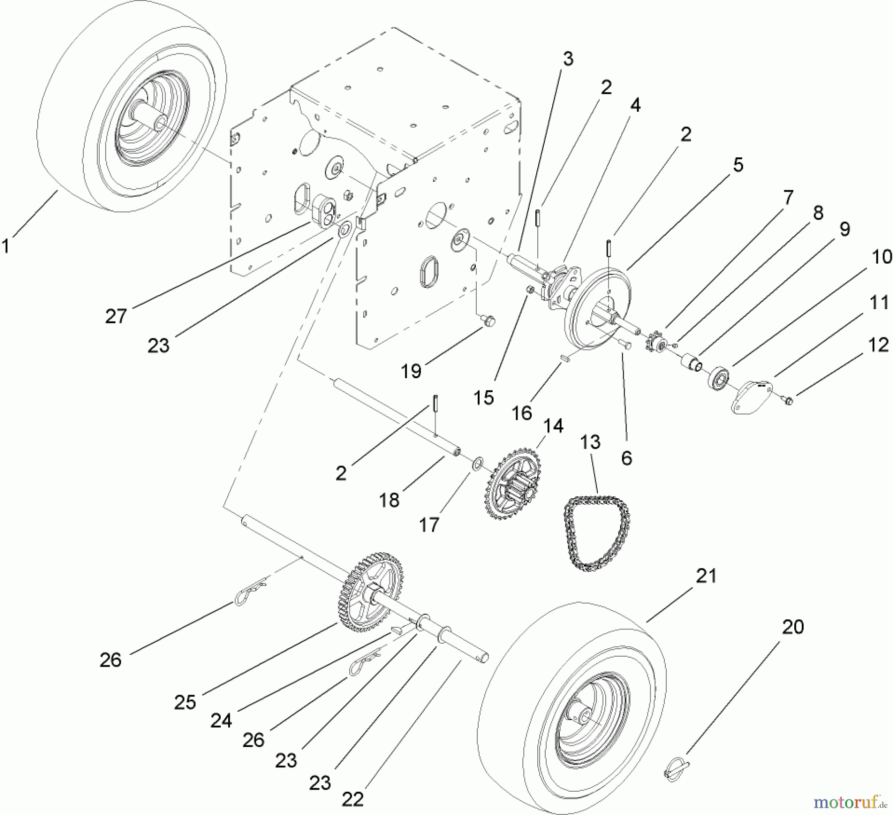  Toro Neu Snow Blowers/Snow Throwers Seite 2 38620 (826 LE) - Toro Power Max 826 LE Snowthrower, 2004 (240000001-240999999) CHAIN DRIVE ASSEMBLY