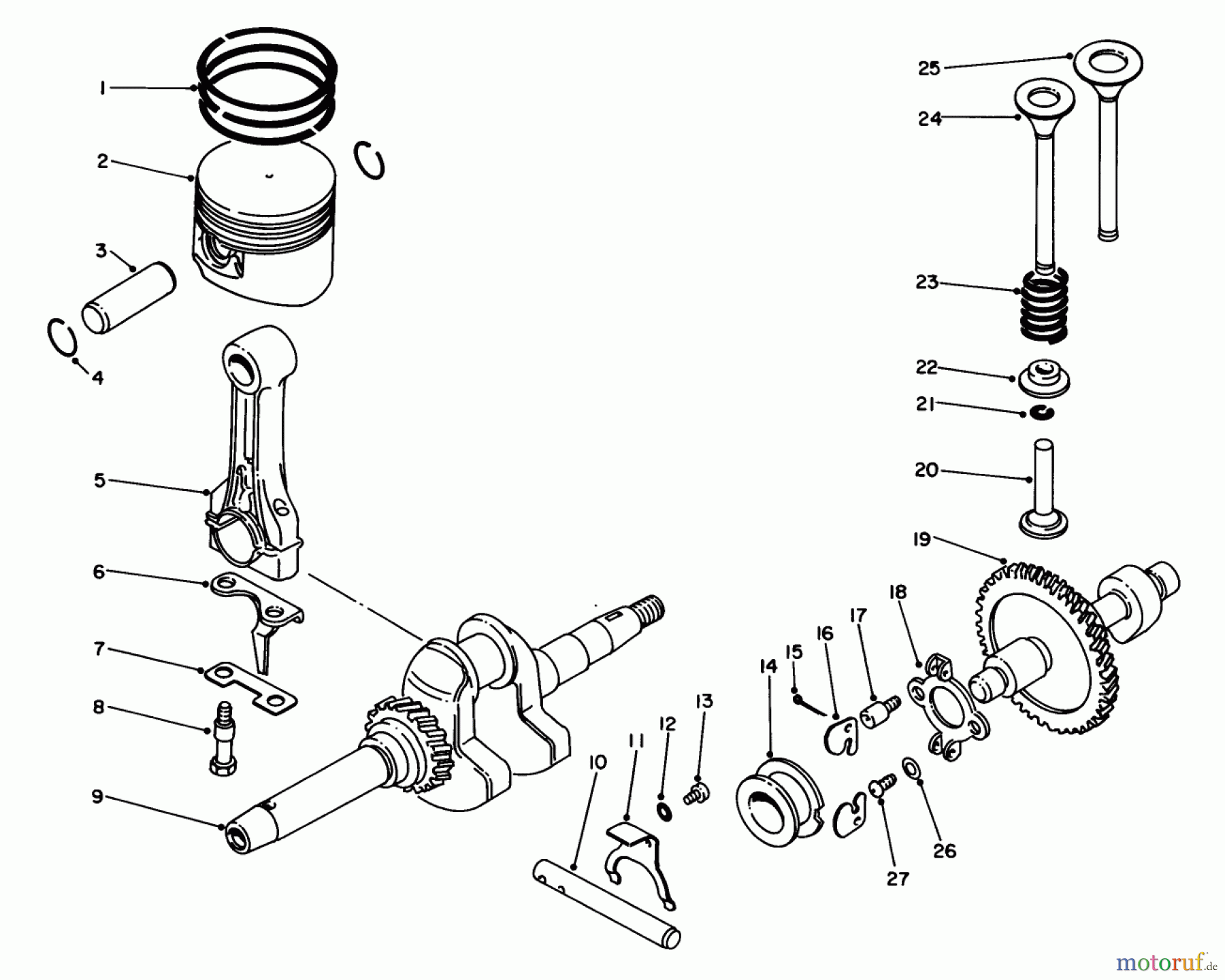 Toro Neu Generators 62008 (T800) - Toro Generator, T800, 1988 (8000001-8999999) CRANK SHAFT & CAM SHAFT