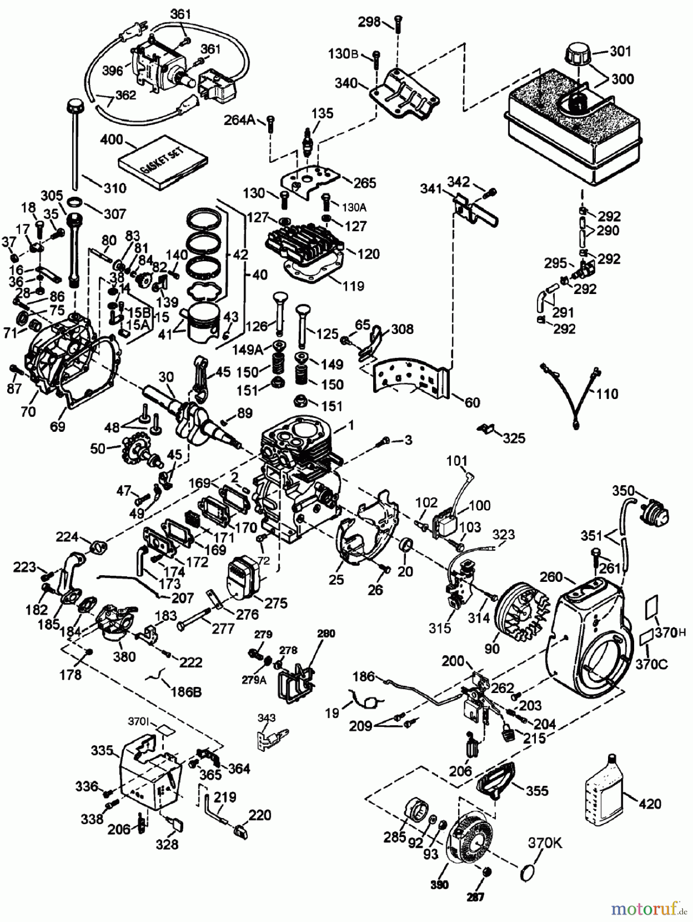 Toro Neu Snow Blowers/Snow Throwers Seite 2 38621 (826 LE) - Toro Power Max 826 LE Snowthrower, 2004 (240000001-240999999) ENGINE ASSEMBLY NO. 1 TECUMSEH HMSK-80 155724X