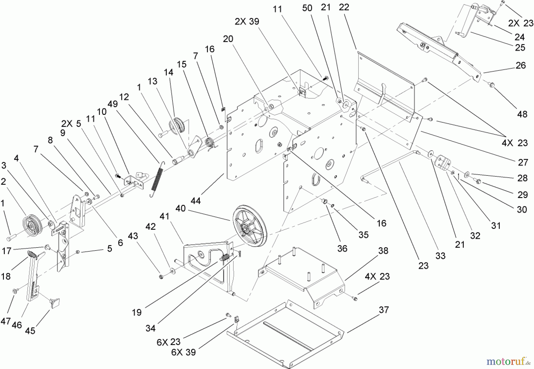  Toro Neu Snow Blowers/Snow Throwers Seite 2 38621 (826 LE) - Toro Power Max 826 LE Snowthrower, 2004 (240000001-240999999) FRAME ASSEMBLY