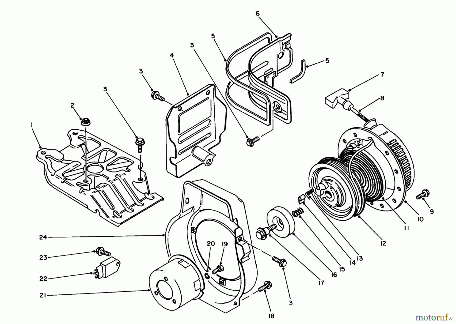  Toro Neu Generators 62008 (T800) - Toro Generator, T800, 1988 (8000001-8999999) RECOIL STARTER