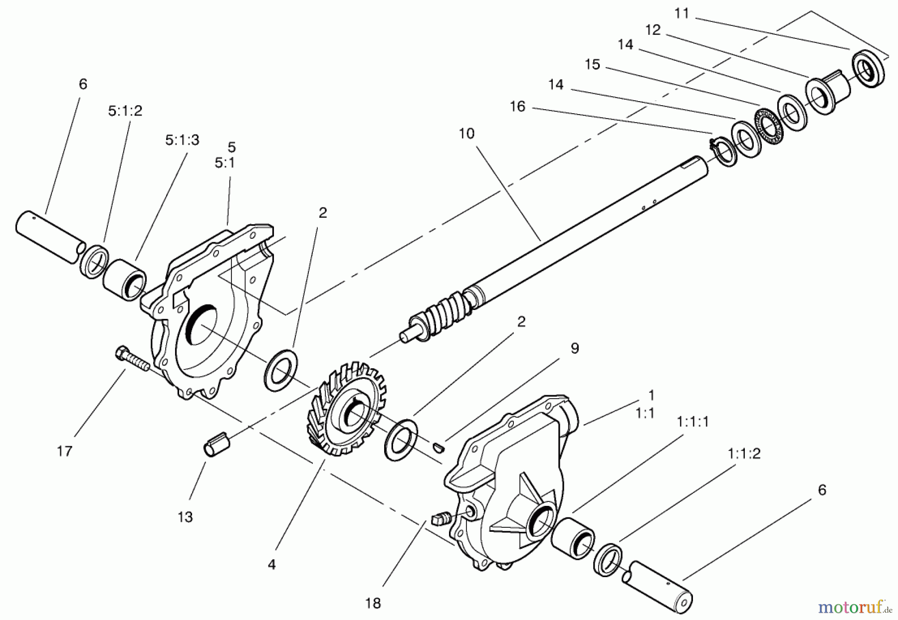  Toro Neu Snow Blowers/Snow Throwers Seite 2 38621 (826 LE) - Toro Power Max 826 LE Snowthrower, 2005 (250000001-250999999) AUGER GEARCASE ASSEMBLY NO. 106-4580