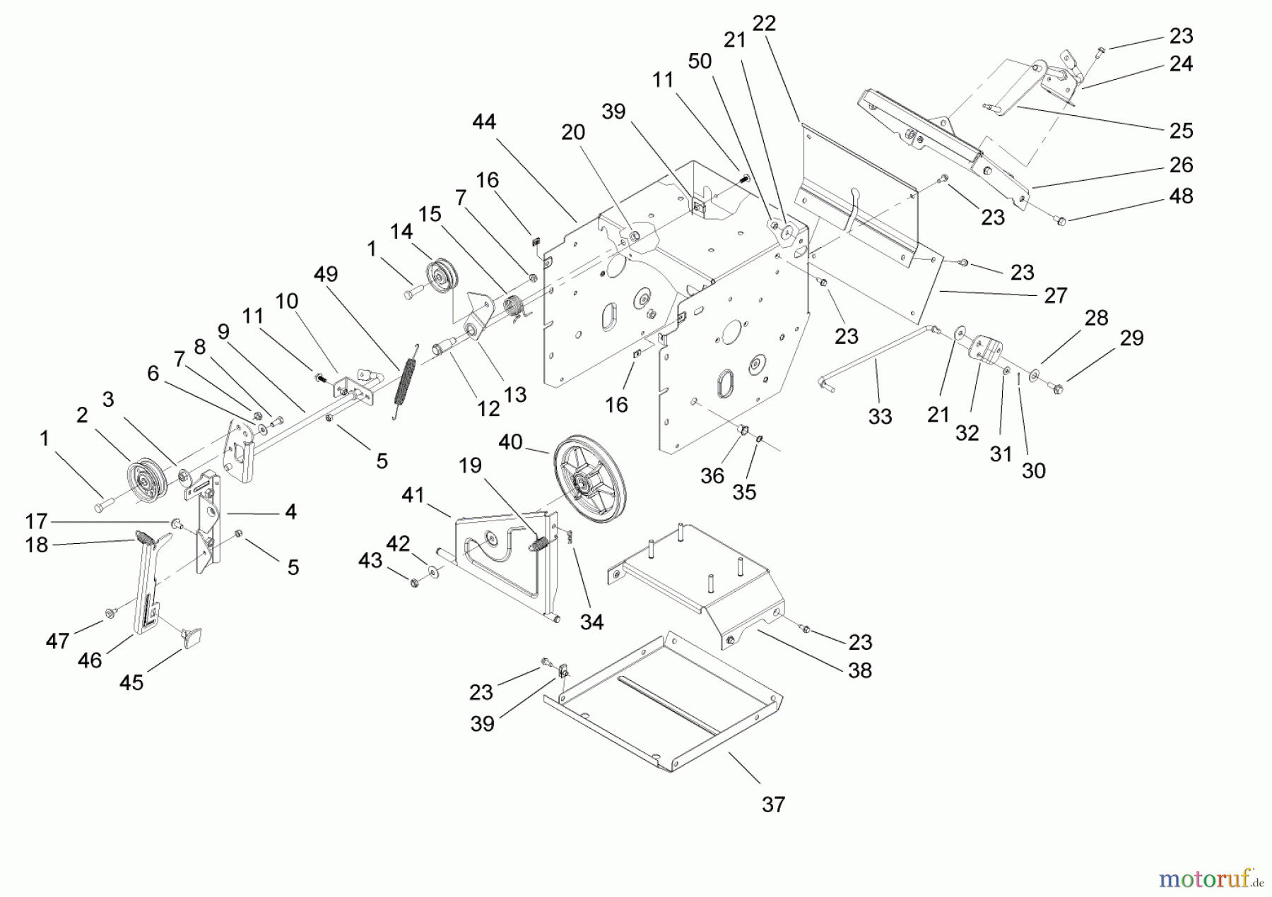 Toro Neu Snow Blowers/Snow Throwers Seite 2 38621 (826 LE) - Toro Power Max 826 LE Snowthrower, 2005 (250000001-250999999) FRAME ASSEMBLY