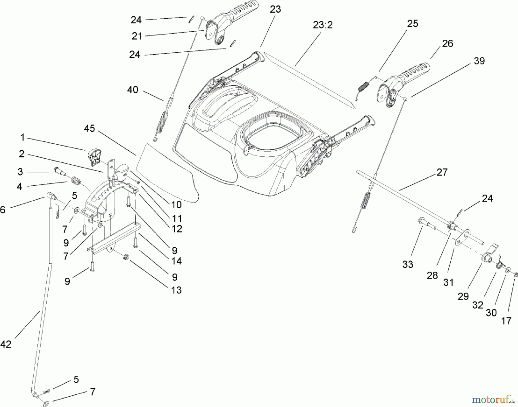  Toro Neu Snow Blowers/Snow Throwers Seite 2 38622 (826 LE) - Toro Power Max 826 LE Snowthrower, 2008 (280000001-280999999) HANDLE AND CONTROL ASSEMBLY