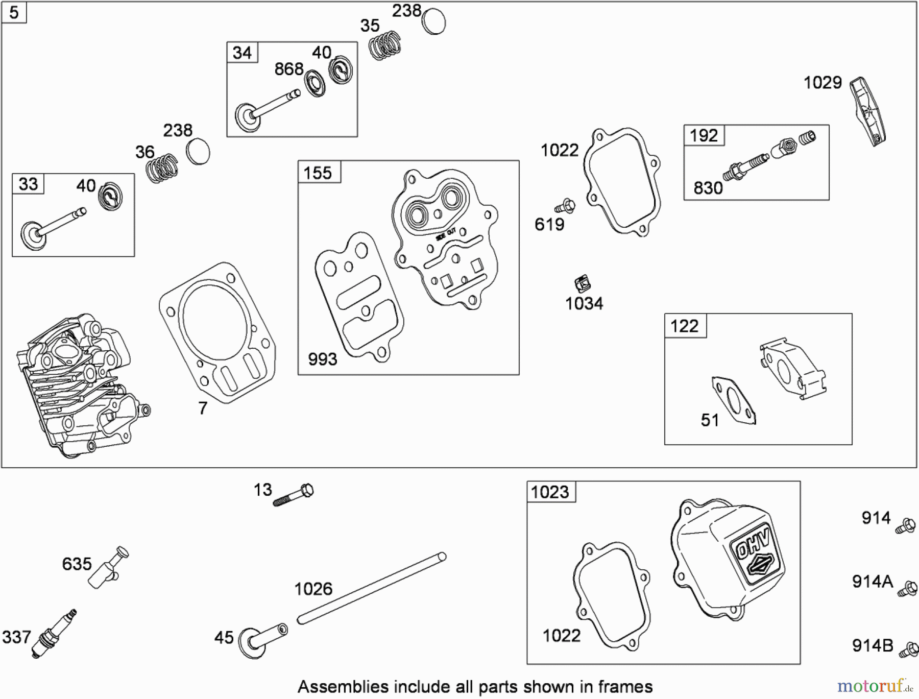 Toro Neu Snow Blowers/Snow Throwers Seite 2 38624 (826 OE) - Toro Power Max 826 OE Snowthrower, 2009 (290000001-290999999) CYLINDER HEAD ASSEMBLY BRIGGS AND STRATTON 15D104-0113-E8