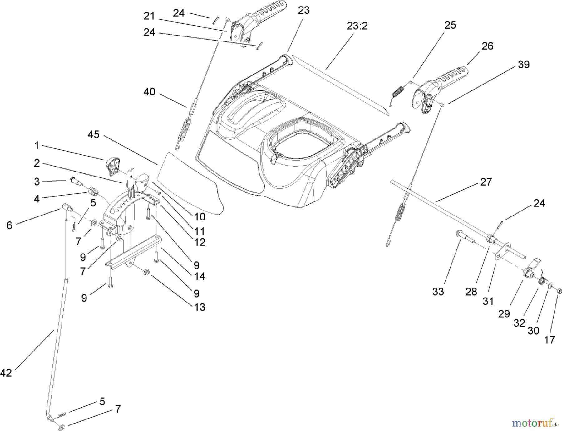 Toro Neu Snow Blowers/Snow Throwers Seite 2 38629 (826 OE) - Toro Power Max 826 OE Snowthrower, 2008 (280000001-280999999) HANDLE AND CONTROL ASSEMBLY