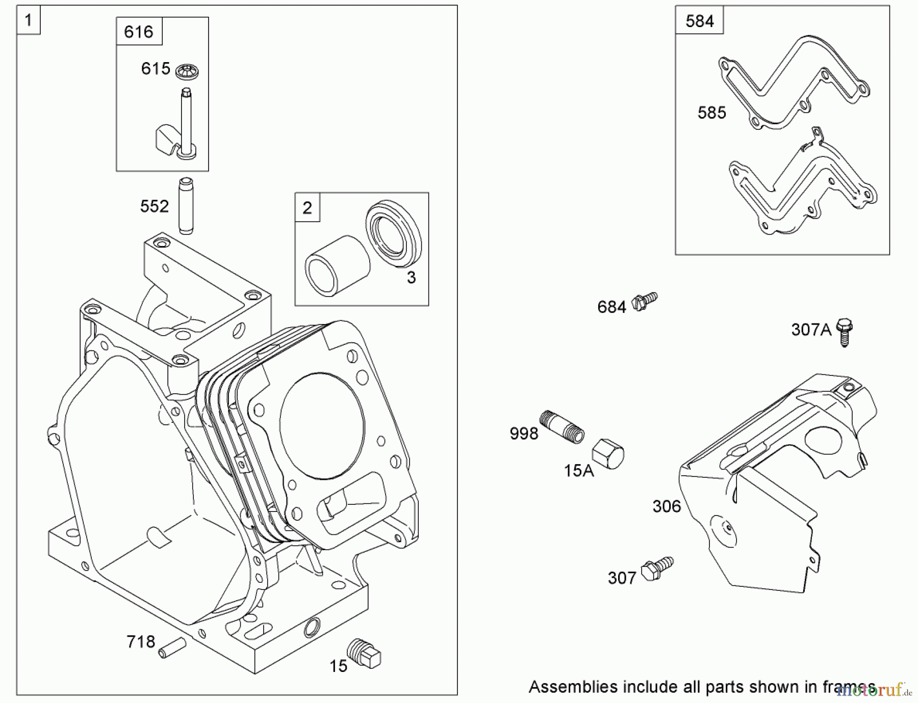  Toro Neu Snow Blowers/Snow Throwers Seite 2 38629 (826 OE) - Toro Power Max 826 OE Snowthrower, 2010 (310000001-310999999) CYLINDER ASSEMBLY BRIGGS AND STRATTON 15D104-0112-E1