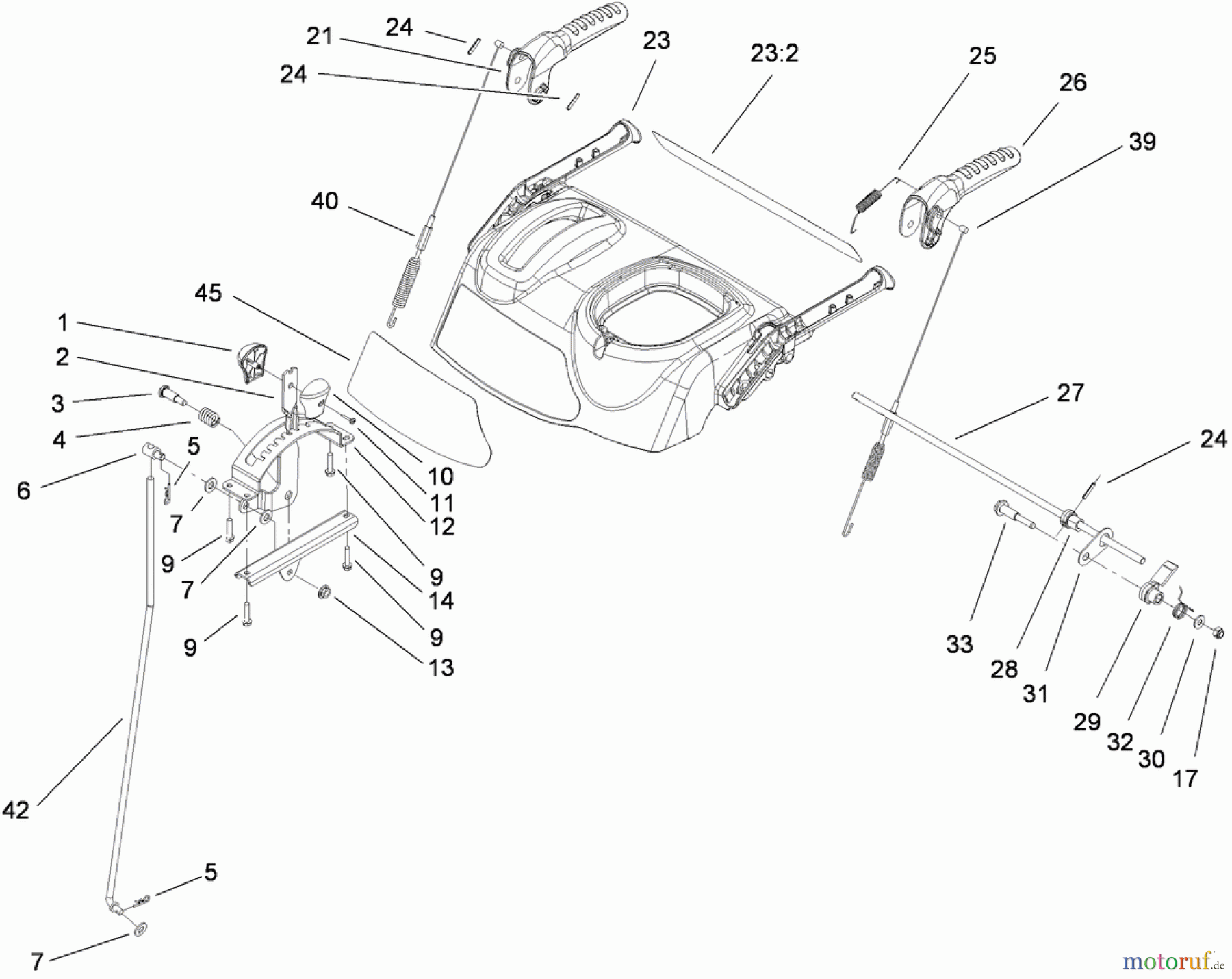  Toro Neu Snow Blowers/Snow Throwers Seite 2 38629 (826 OE) - Toro Power Max 826 OE Snowthrower, 2010 (310000001-310999999) HANDLE AND CONTROL ASSEMBLY