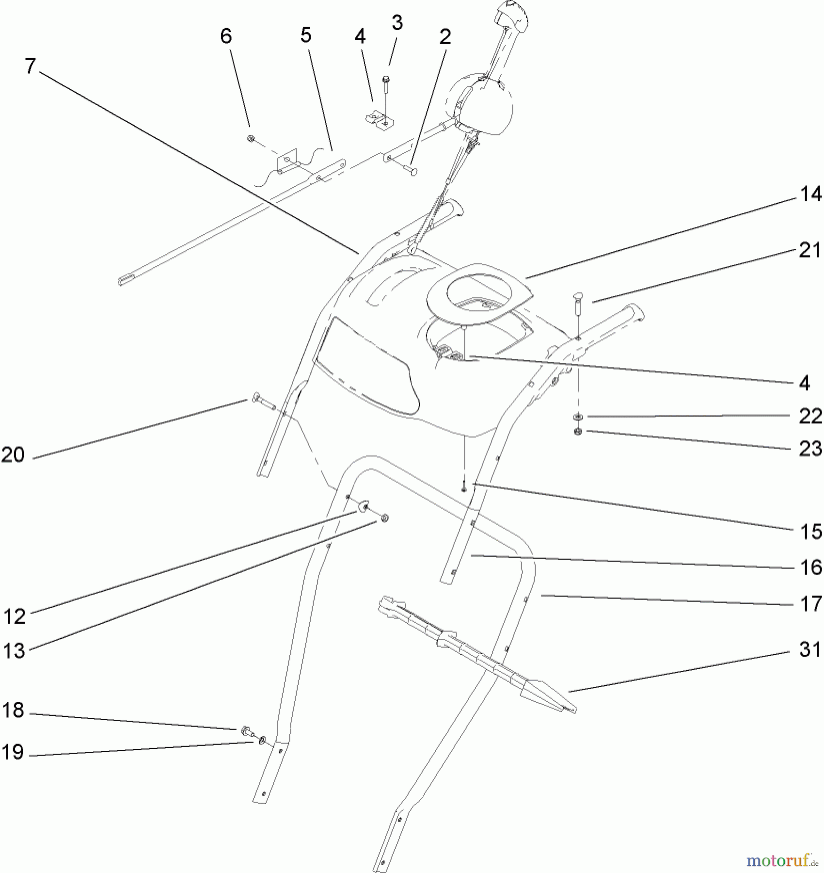  Toro Neu Snow Blowers/Snow Throwers Seite 2 38629 (826 OE) - Toro Power Max 826 OE Snowthrower, 2011 (311000001-311999999) HANDLE ASSEMBLY #1