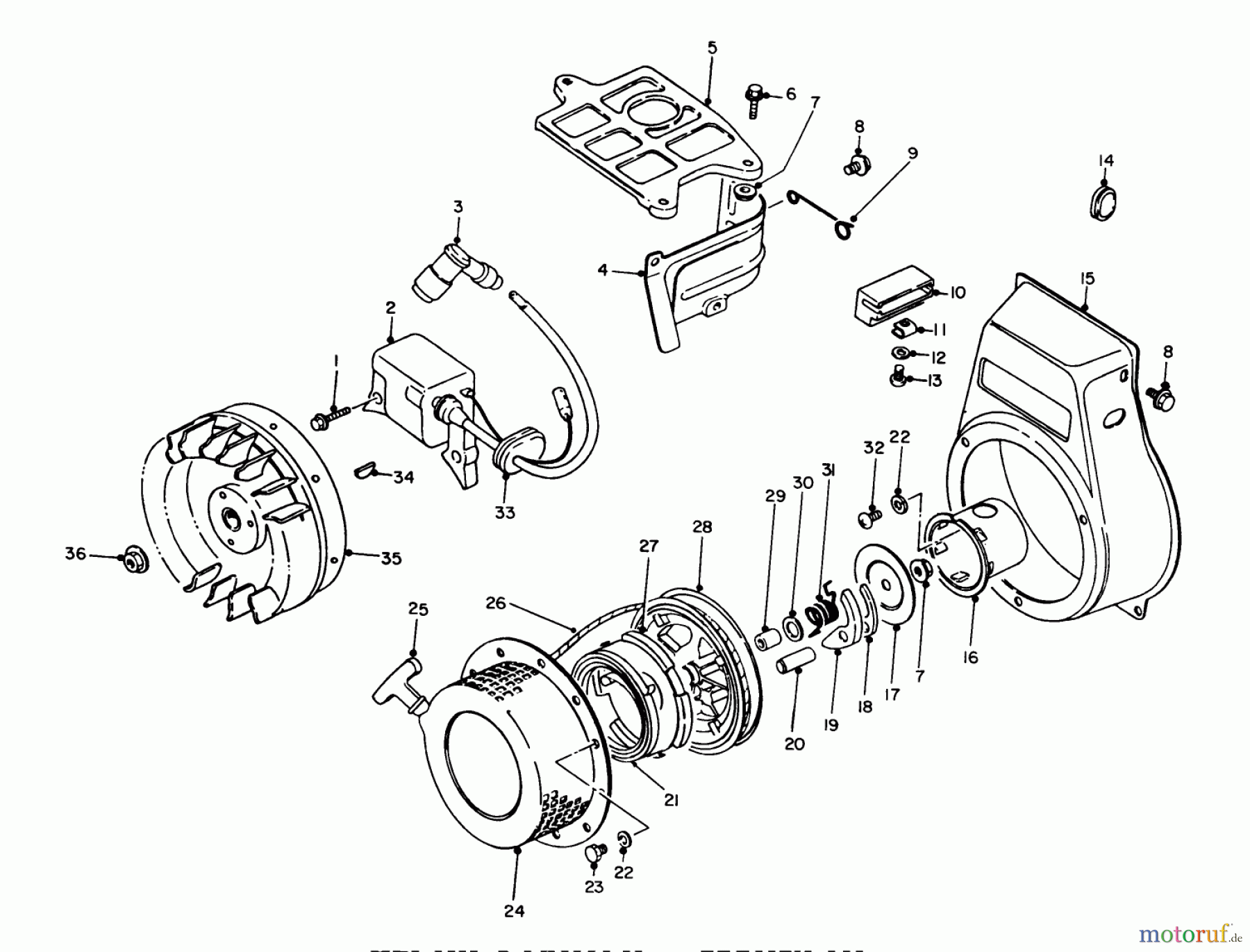 Toro Neu Generators 62012 (T1200) - Toro Generator, T1200, 1985 (5000001-5999999) RECOIL STARTER-MAGNETO