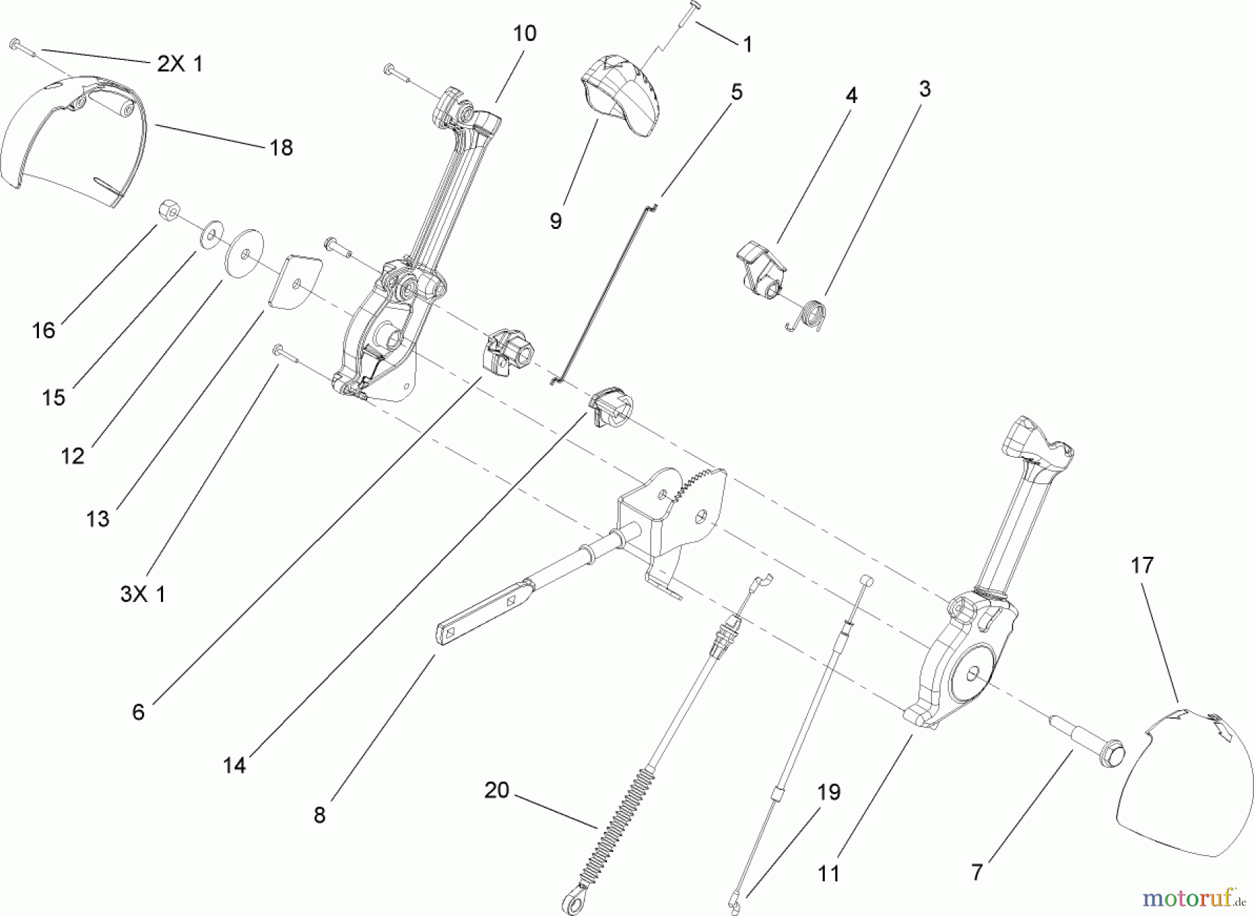  Toro Neu Snow Blowers/Snow Throwers Seite 2 38630 (828 LXE) - Toro Power Max 828 LXE Snowthrower, 2006 (260000001-260999999) LEVER CHUTE CONTROL ASSEMBLY