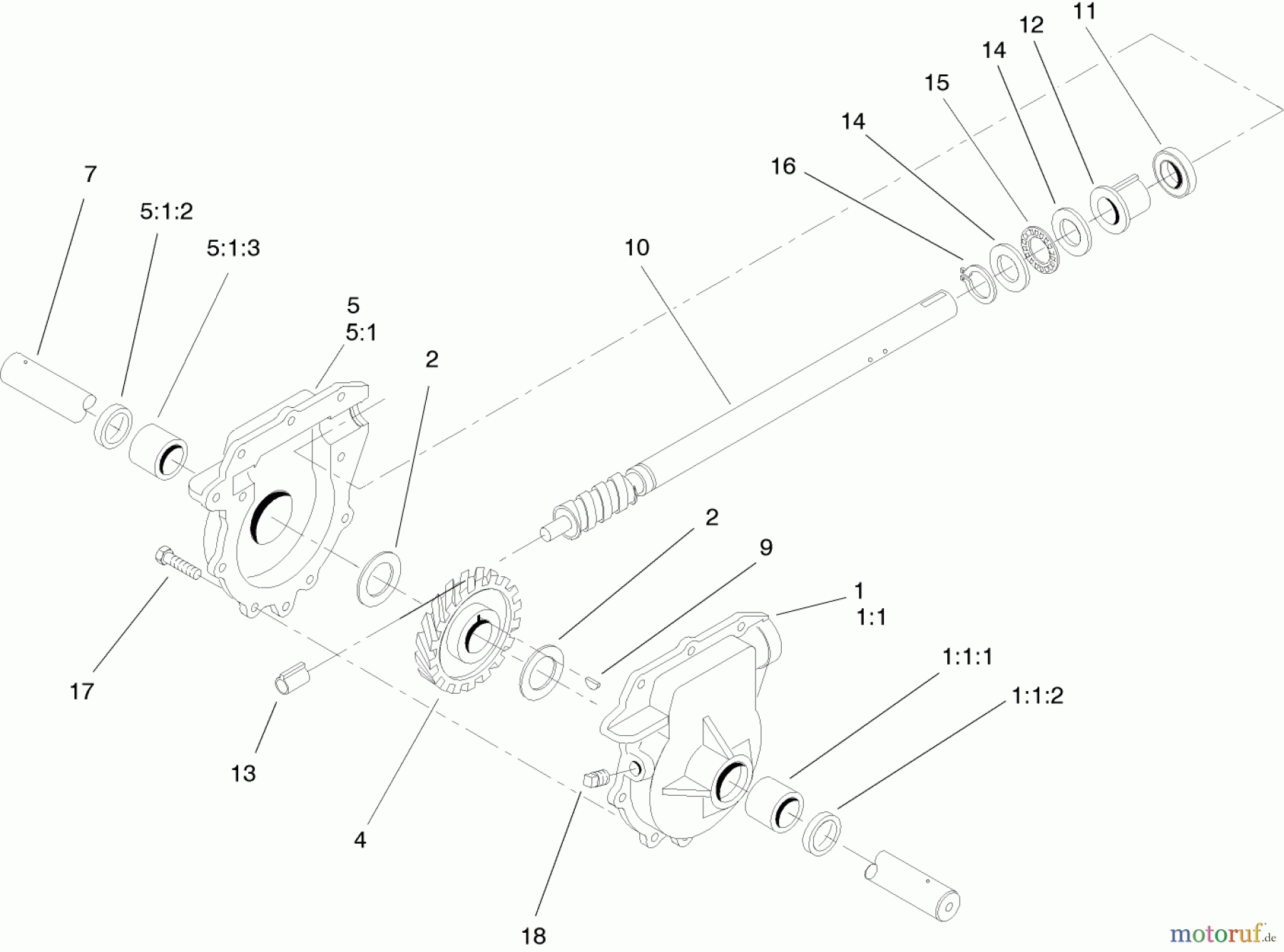 Toro Neu Snow Blowers/Snow Throwers Seite 2 38635 (828 LE) - Toro Power Max 828 LE Snowthrower, 2005 (250000001-250999999) 28 INCH AUGER GEARCASE ASSEMBLY NO. 106-7254