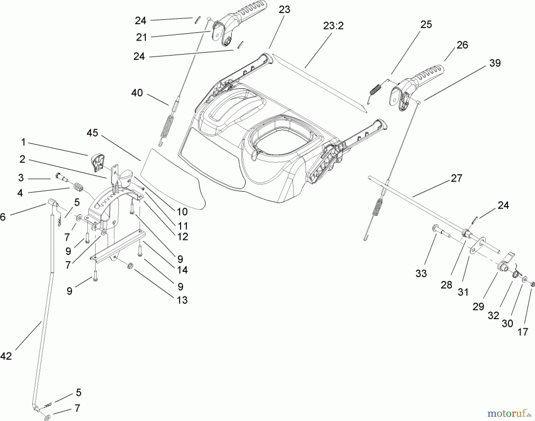  Toro Neu Snow Blowers/Snow Throwers Seite 2 38635 (828 LE) - Toro Power Max 828 LE Snowthrower, 2007 (270000001-270999999) HANDLE AND CONTROL ASSEMBLY