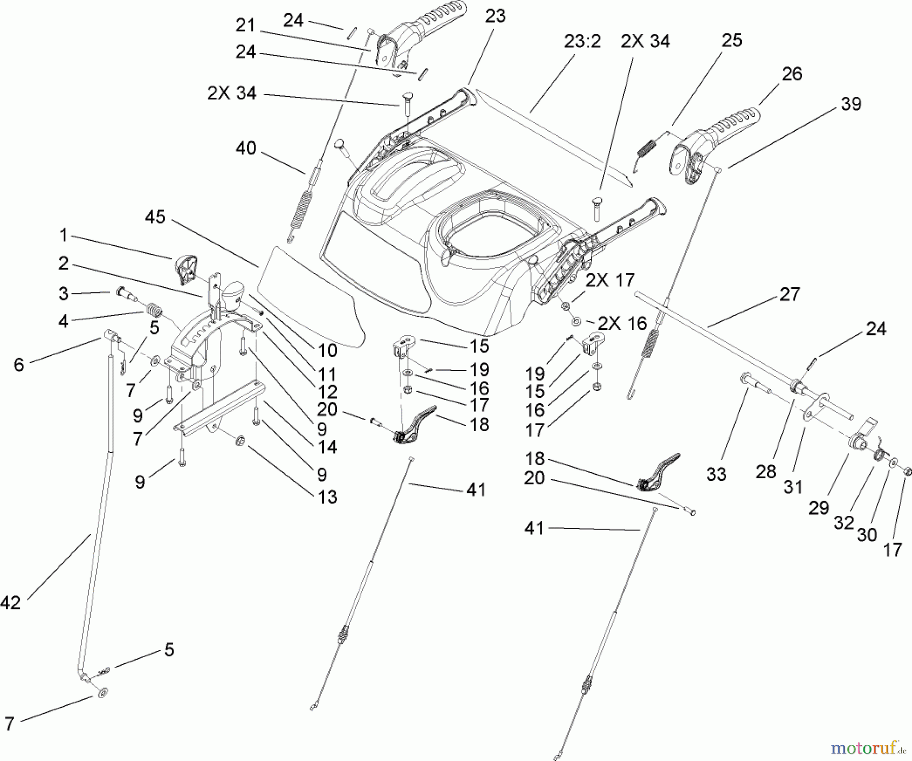  Toro Neu Snow Blowers/Snow Throwers Seite 2 38637 (828 OXE) - Toro Power Max 828 OXE Snowthrower, 2008 (280000001-280999999) HANDLE AND CONTROL PANEL ASSEMBLY