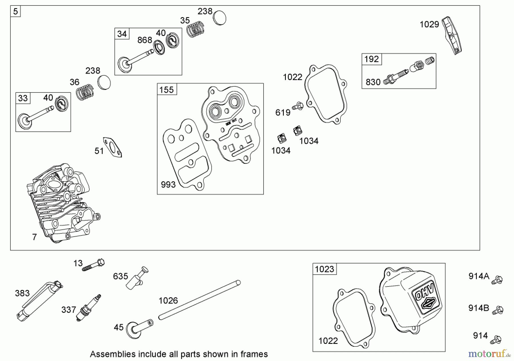  Toro Neu Snow Blowers/Snow Throwers Seite 2 38637 (828 OXE) - Toro Power Max 828 OXE Snowthrower, 2010 (310000001-310999999) CYLINDER HEAD ASSEMBLY BRIGGS AND STRATTON 15D104-0112-E1