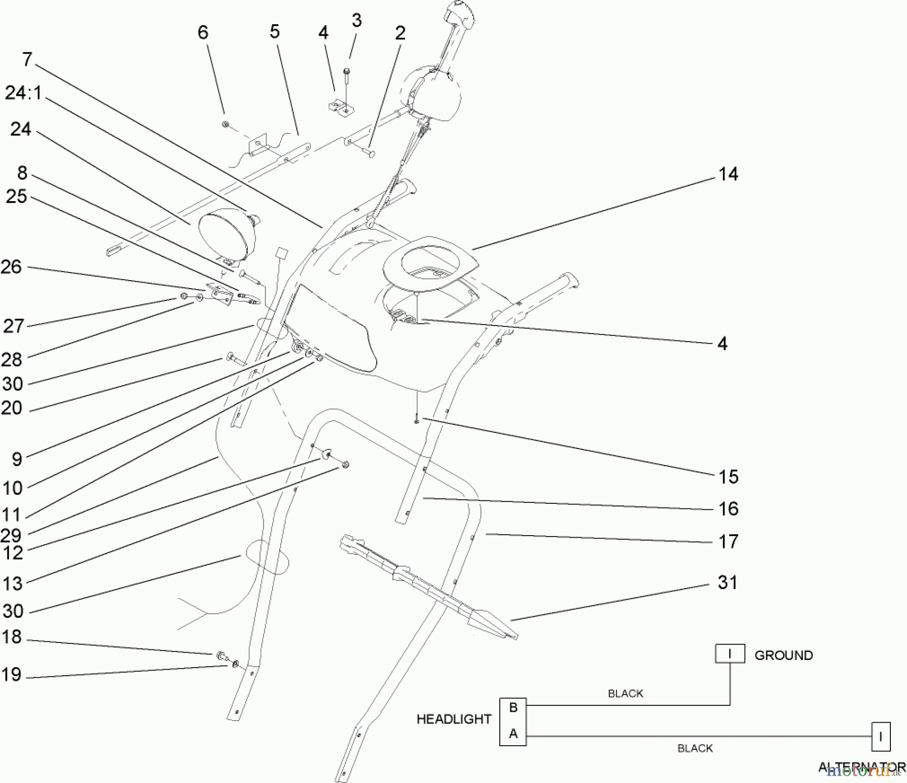  Toro Neu Snow Blowers/Snow Throwers Seite 2 38637 (828 OXE) - Toro Power Max 828 OXE Snowthrower, 2010 (310000001-310999999) HANDLE AND CONTROL ASSEMBLY