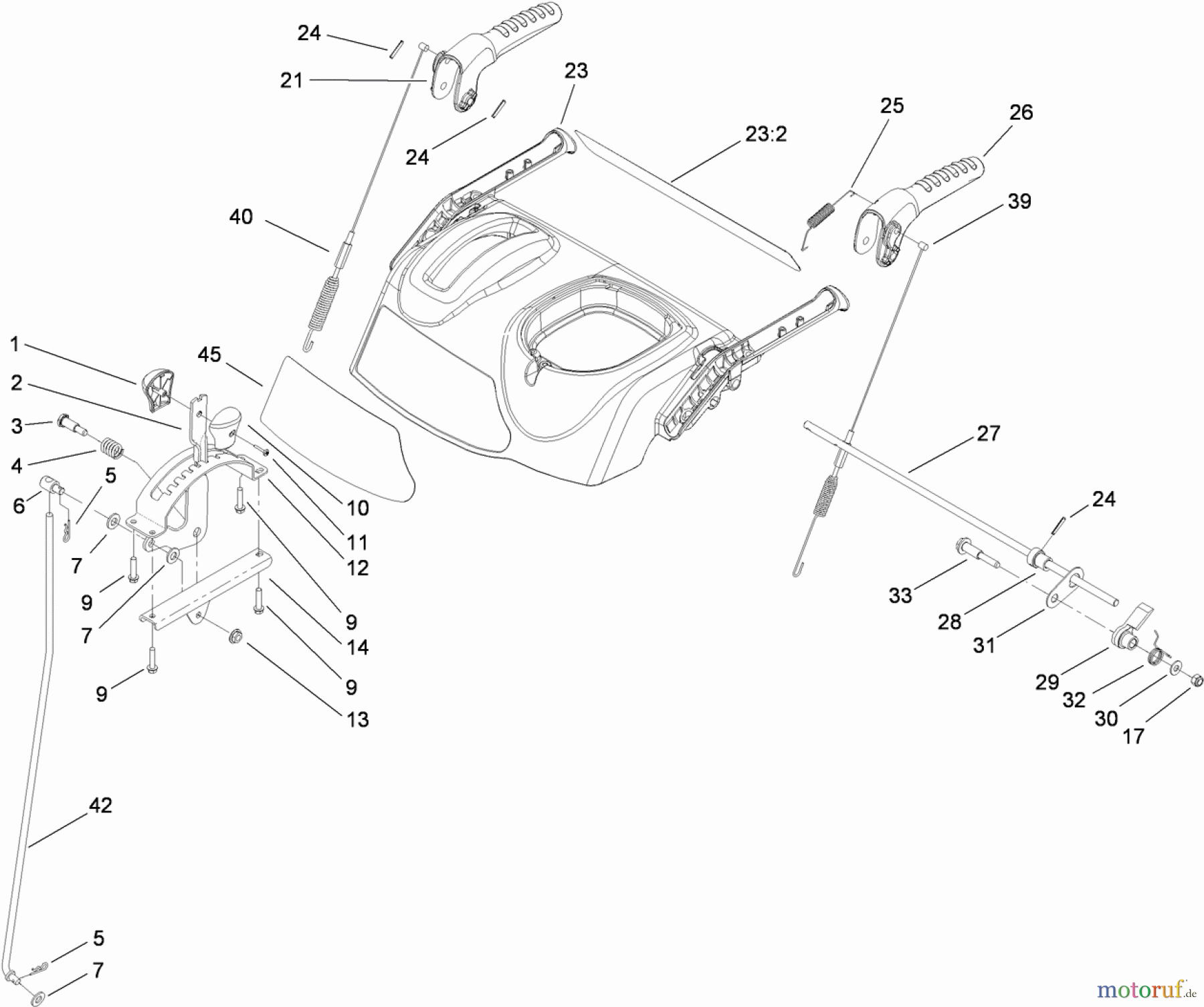  Toro Neu Snow Blowers/Snow Throwers Seite 2 38639 (828 OE) - Toro Power Max 828 OE Snowthrower, 2010 (310000001-310999999) HANDLE ASSEMBLY