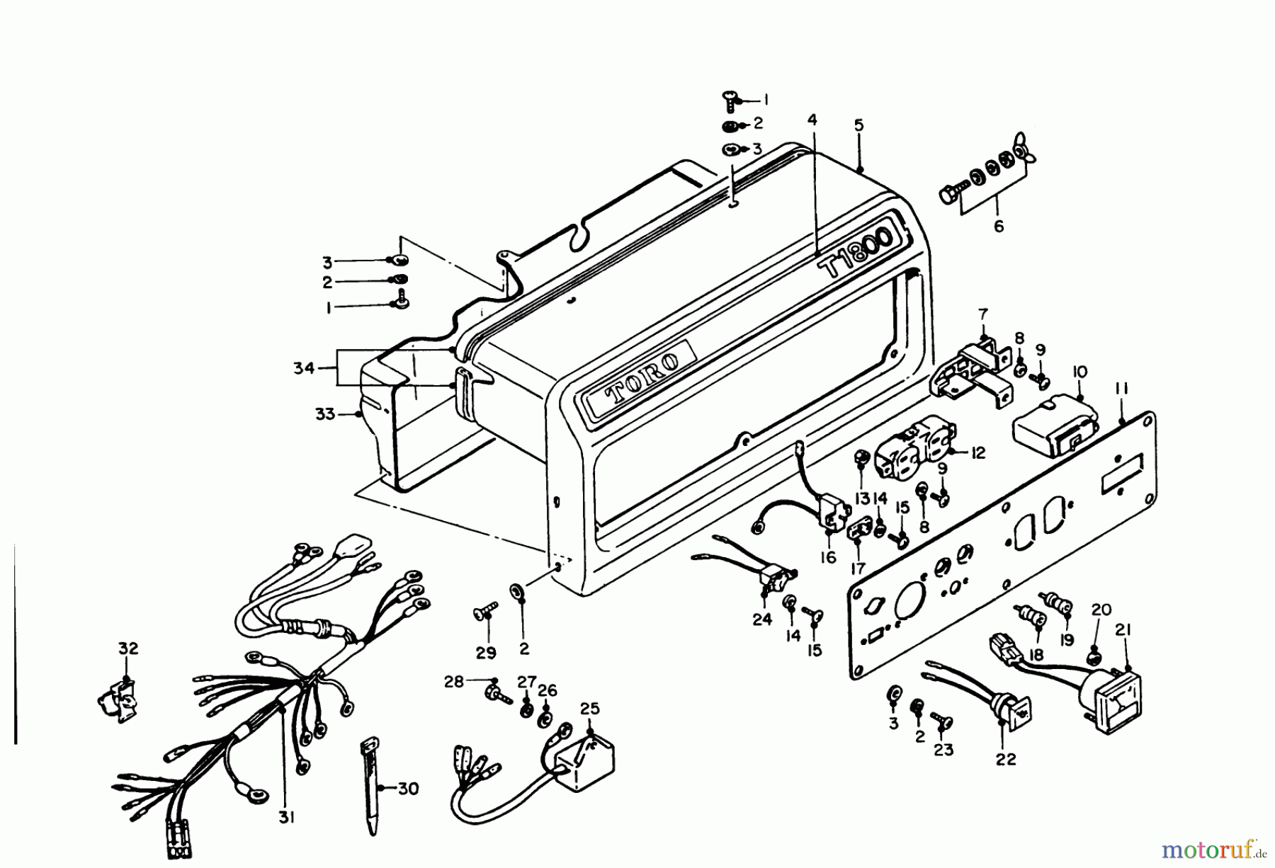 Toro Neu Generators 62018 (T1800) - Toro Generator, T1800, 1985 (5000001-5999999) CONTROL PANEL ASSEMBLY