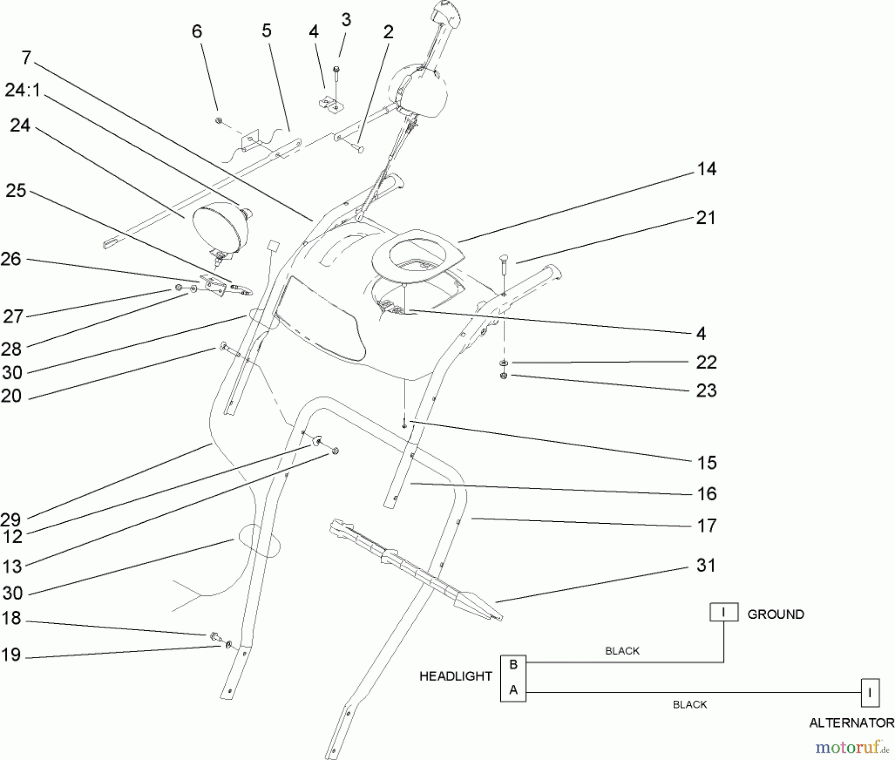 Toro Neu Snow Blowers/Snow Throwers Seite 2 38639 (828 OE) - Toro Power Max 828 OE Snowthrower, 2011 (311000001-311999999) HANDLE ASSEMBLY
