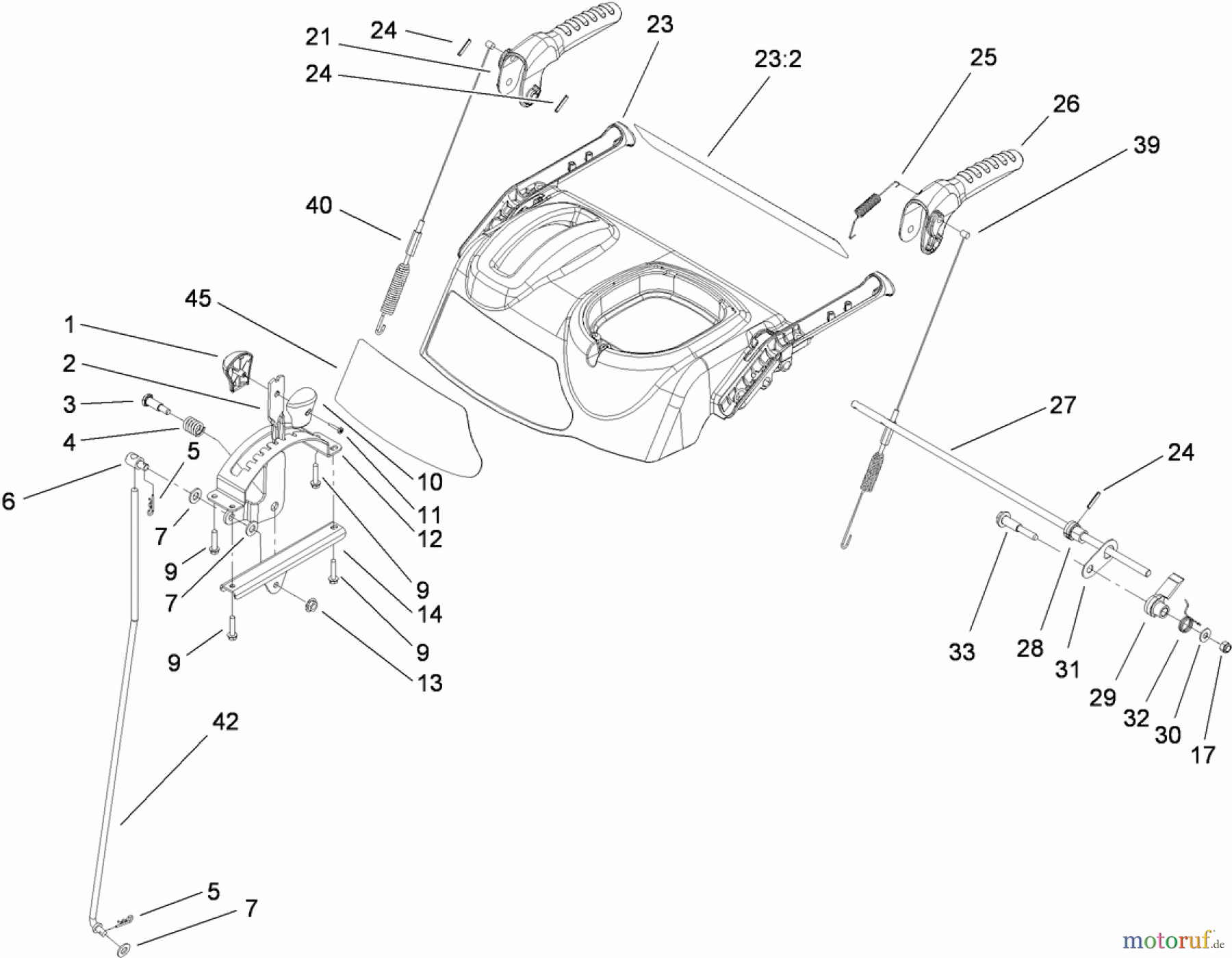  Toro Neu Snow Blowers/Snow Throwers Seite 2 38639C (828 OE) - Toro Power Max 828 OE Snowthrower, 2009 (290000001-290999999) HANDLE ASSEMBLY #2