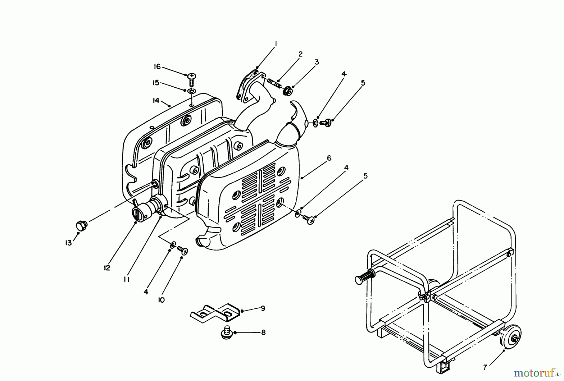  Toro Neu Generators 62018 (T1800) - Toro Generator, T1800, 1985 (5000001-5999999) MUFFLER ASSEMBLY