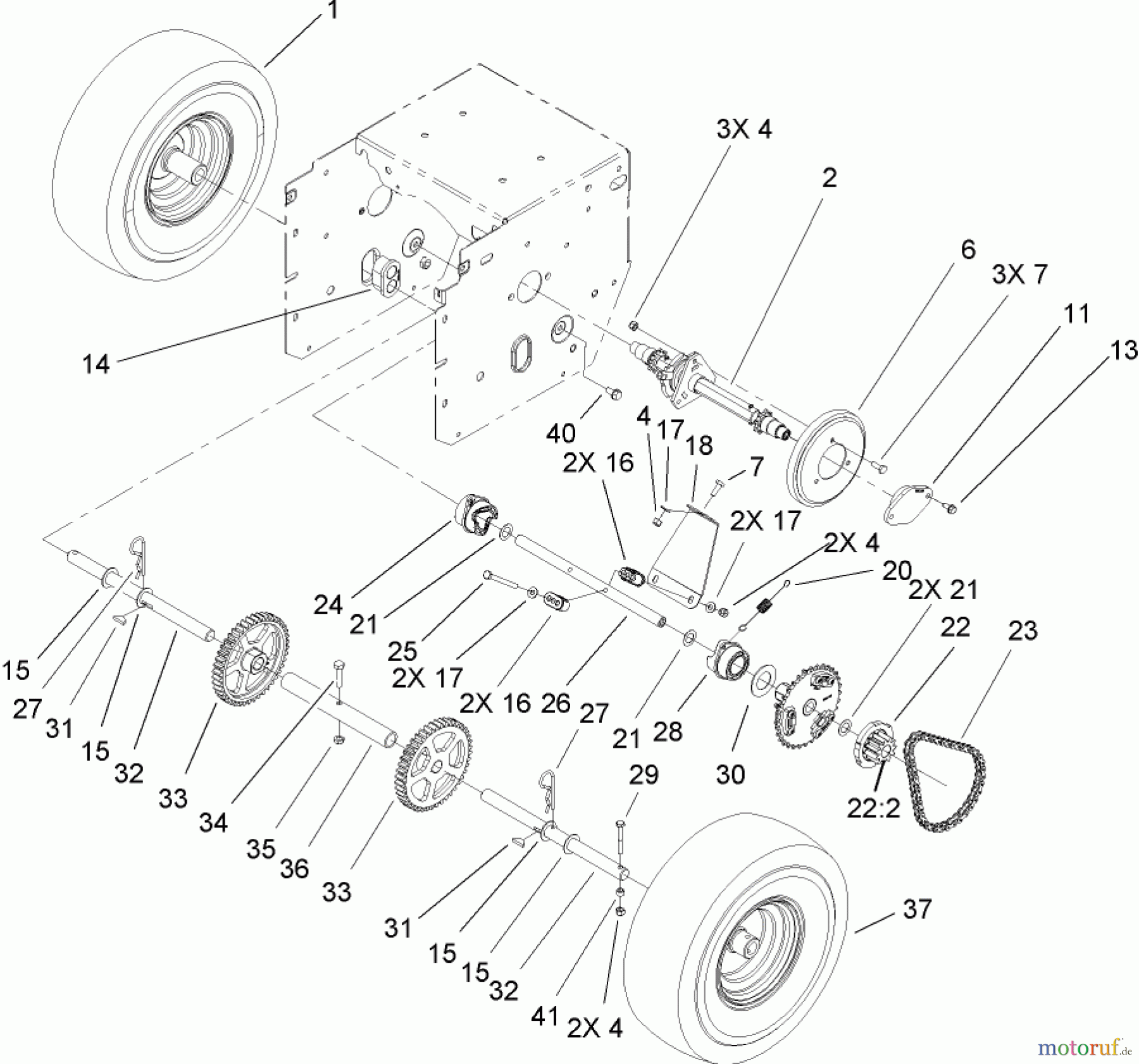  Toro Neu Snow Blowers/Snow Throwers Seite 2 38640 (1028 LXE) - Toro Power Max 1028 LXE Snowthrower, 2005 (250010001-250999999) WHEEL CLUTCH ASSEMBLY