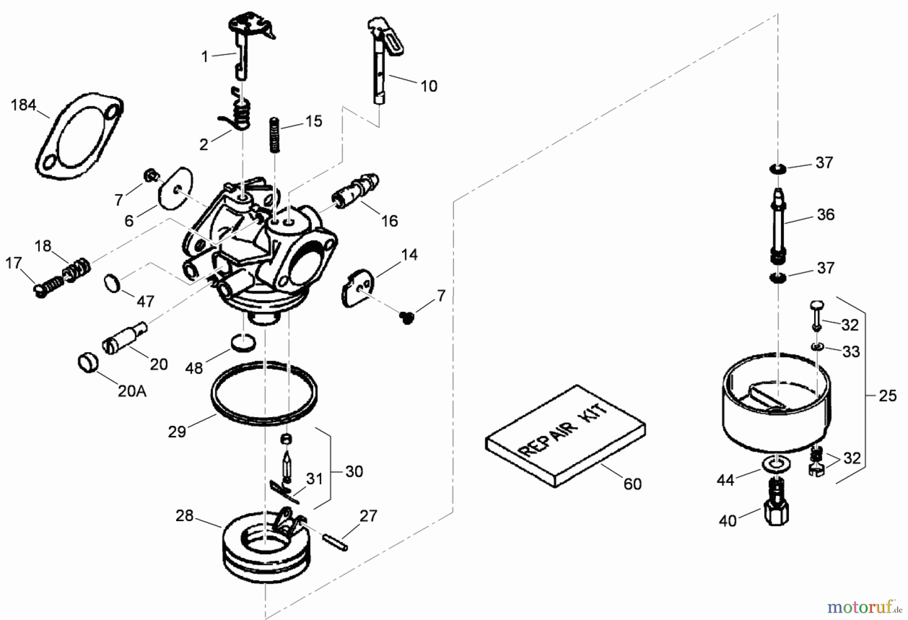  Toro Neu Snow Blowers/Snow Throwers Seite 2 38640 (1028 LXE) - Toro Power Max 1028 LXE Snowthrower, 2009 (290000001-290999999) CARBURETOR ASSEMBLY TECUMSEH LH358SA-159625A