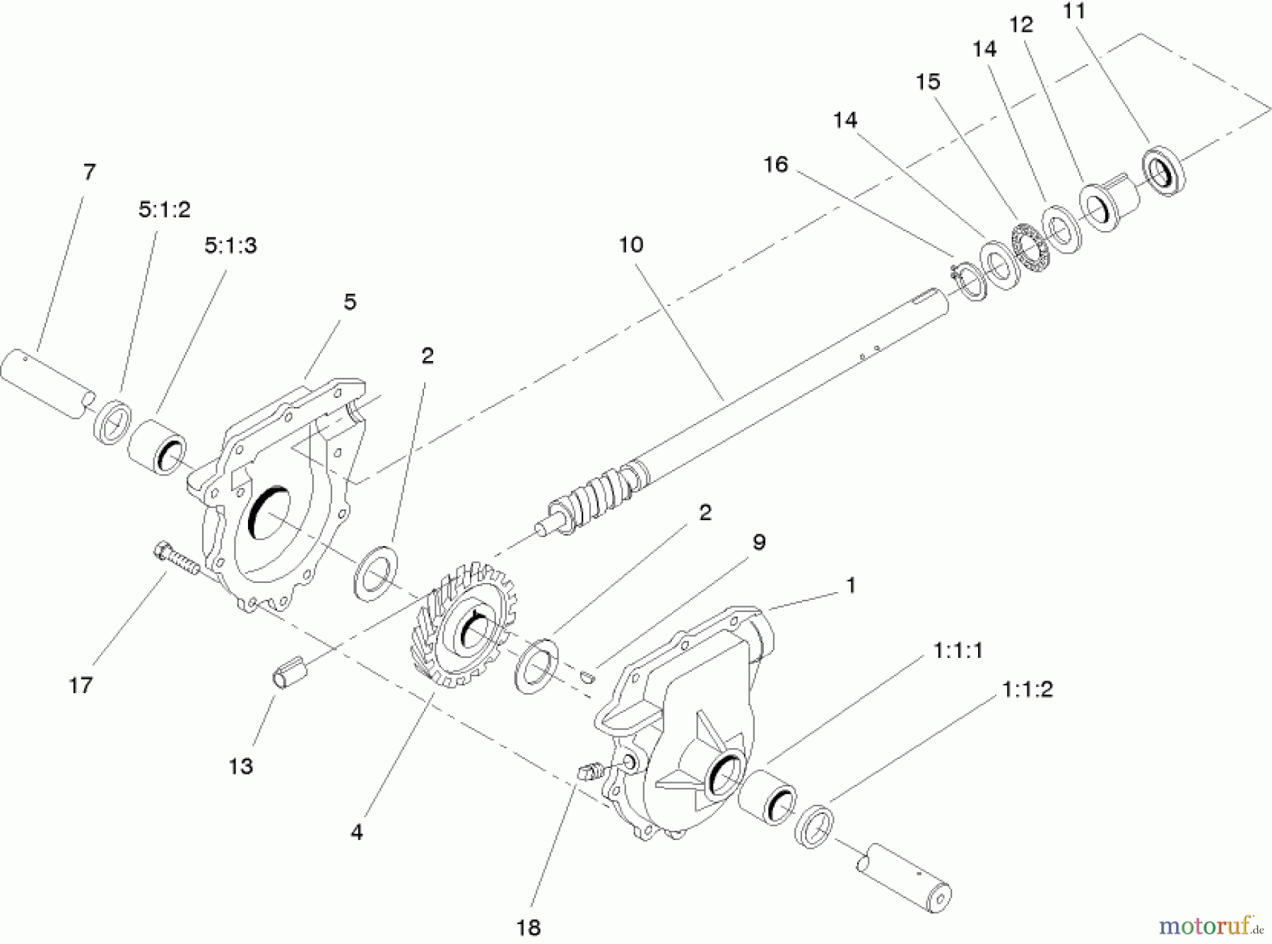 Toro Neu Snow Blowers/Snow Throwers Seite 2 38641 (1028 LXE) - Toro Power Max 1028 LXE Snowthrower, 2005 (250000001-250999999) 28 INCH AUGER GEARCASE ASSEMBLY NO. 106-7254