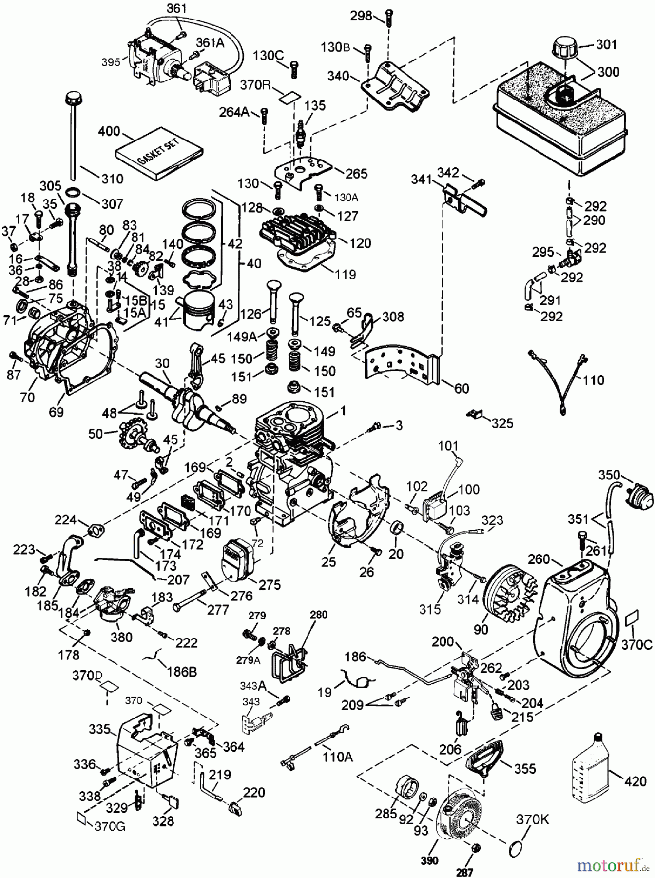 Toro Neu Snow Blowers/Snow Throwers Seite 2 38641 (1028 LXE) - Toro Power Max 1028 LXE Snowthrower, 2005 (250000001-250999999) ENGINE ASSEMBLY NO. 1 TECUMSEH HMSK-100 159495Y