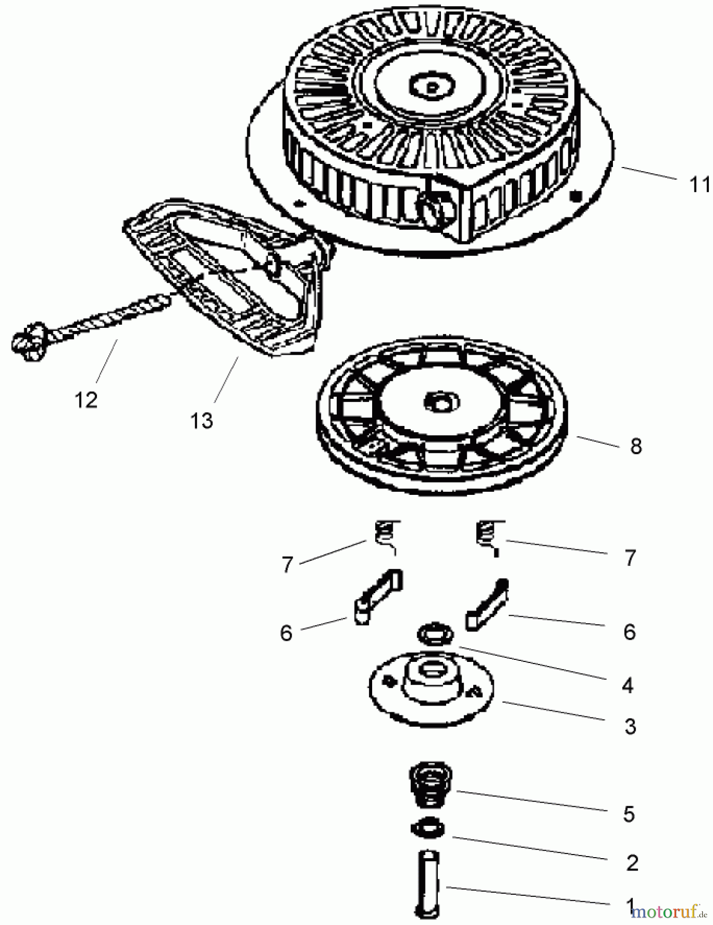 Toro Neu Snow Blowers/Snow Throwers Seite 2 38641 (1028 LXE) - Toro Power Max 1028 LXE Snowthrower, 2005 (250000001-250999999) REWIND STARTER ASSEMBLY NO. 590733 (OPTIONAL) TECUMSEH HMSK-100 159495Y
