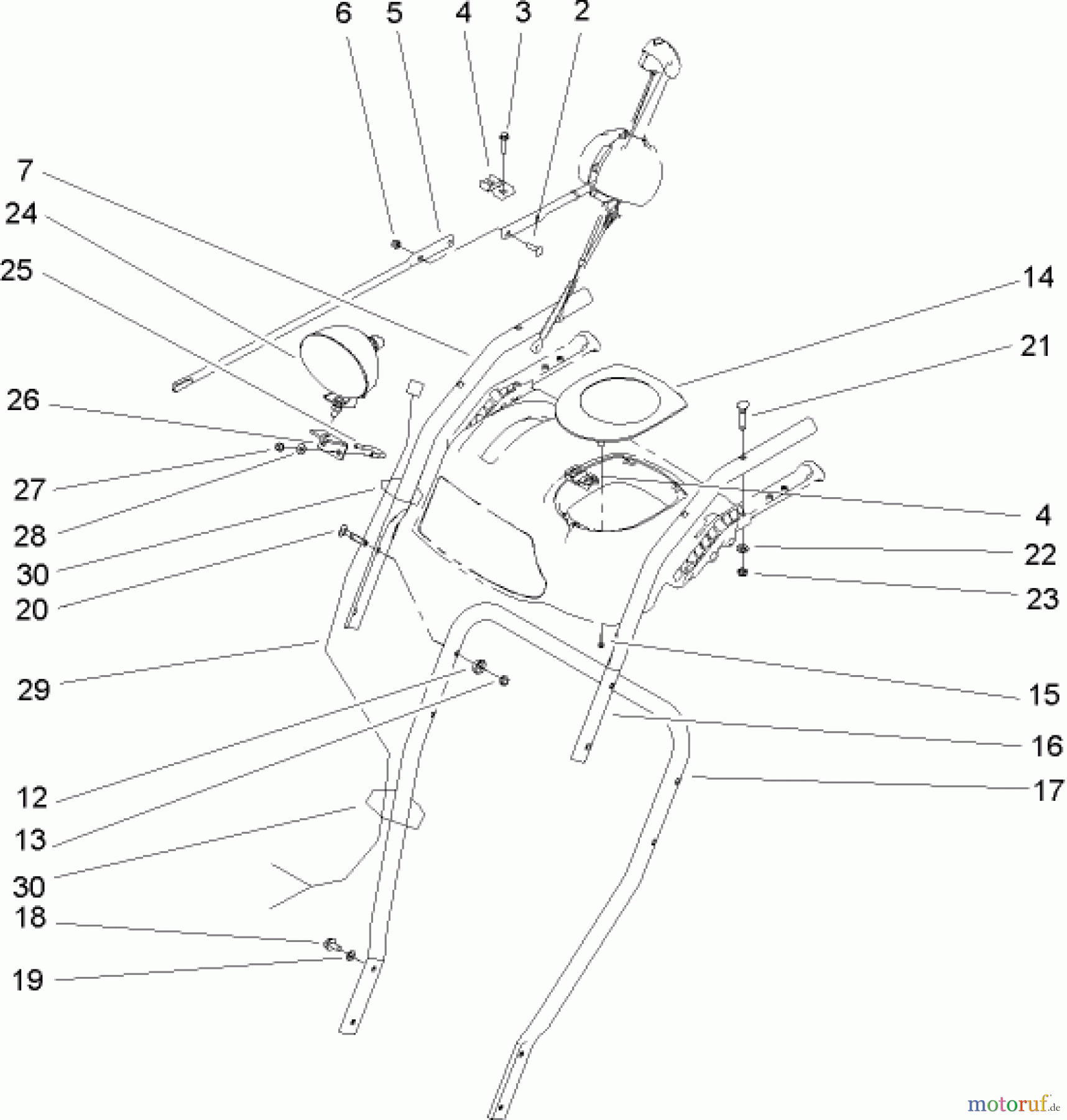 Toro Neu Snow Blowers/Snow Throwers Seite 2 38642 (1028 LE) - Toro Power Max 1028 LE Snowthrower, 2004 (240000001-240999999) HANDLE AND CONTROL ASSEMBLY