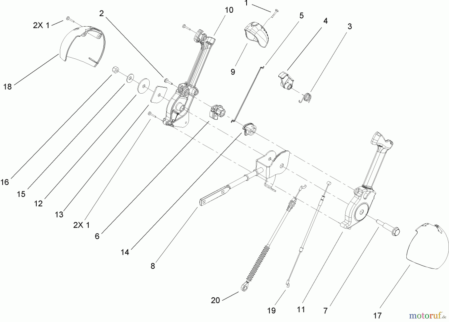 Toro Neu Snow Blowers/Snow Throwers Seite 2 38642 (1028 LE) - Toro Power Max 1028 LE Snowthrower, 2004 (240000001-240999999) LEVER AND CHUTE CONTROL ASSEMBLY