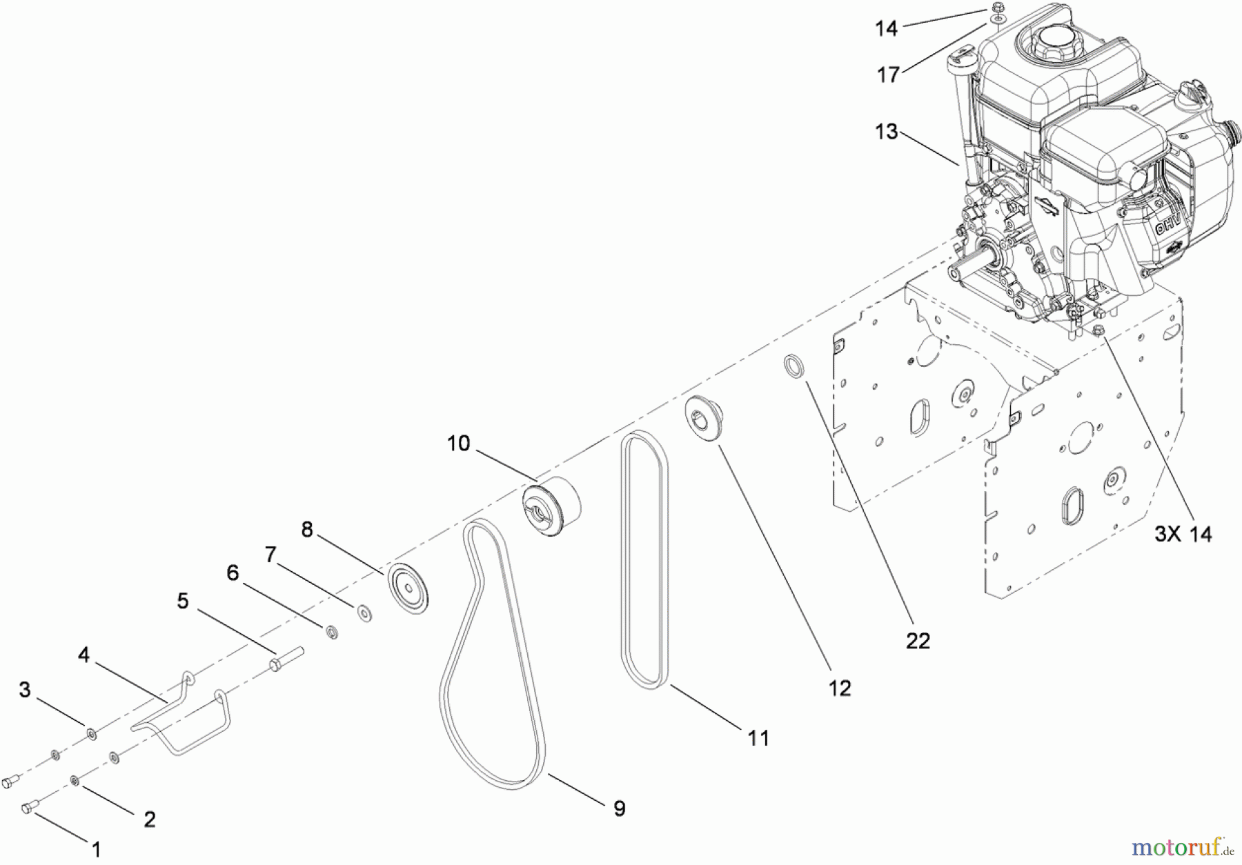 Toro Neu Snow Blowers/Snow Throwers Seite 2 38644 (1028 OXE) - Toro Power Max 1028 OXE Snowthrower, 2010 (310000001-310999999) ENGINE ASSEMBLY